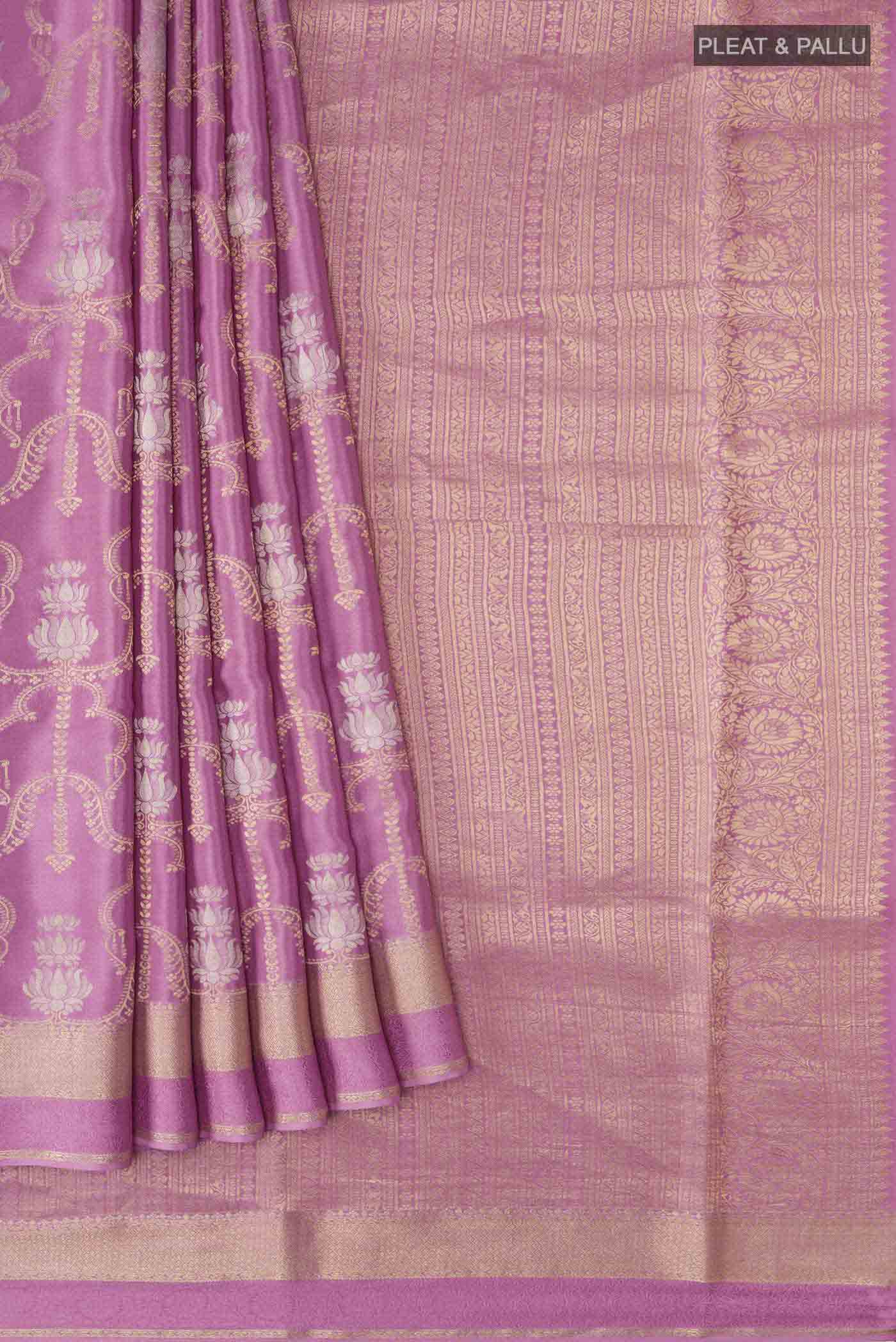 Lavender Mysore Crepe Saree - Image 4