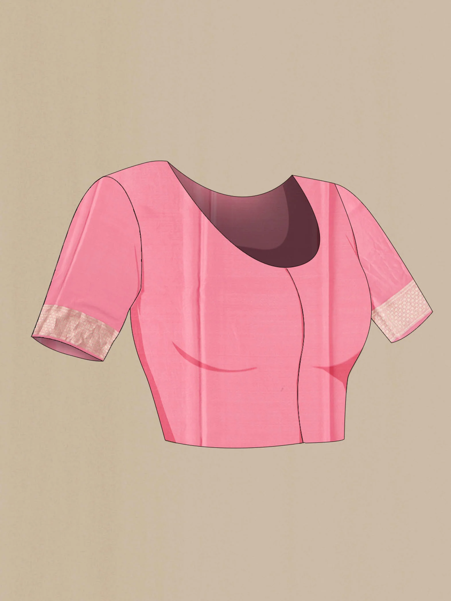Pink Mysore Crepe Saree - Image 4