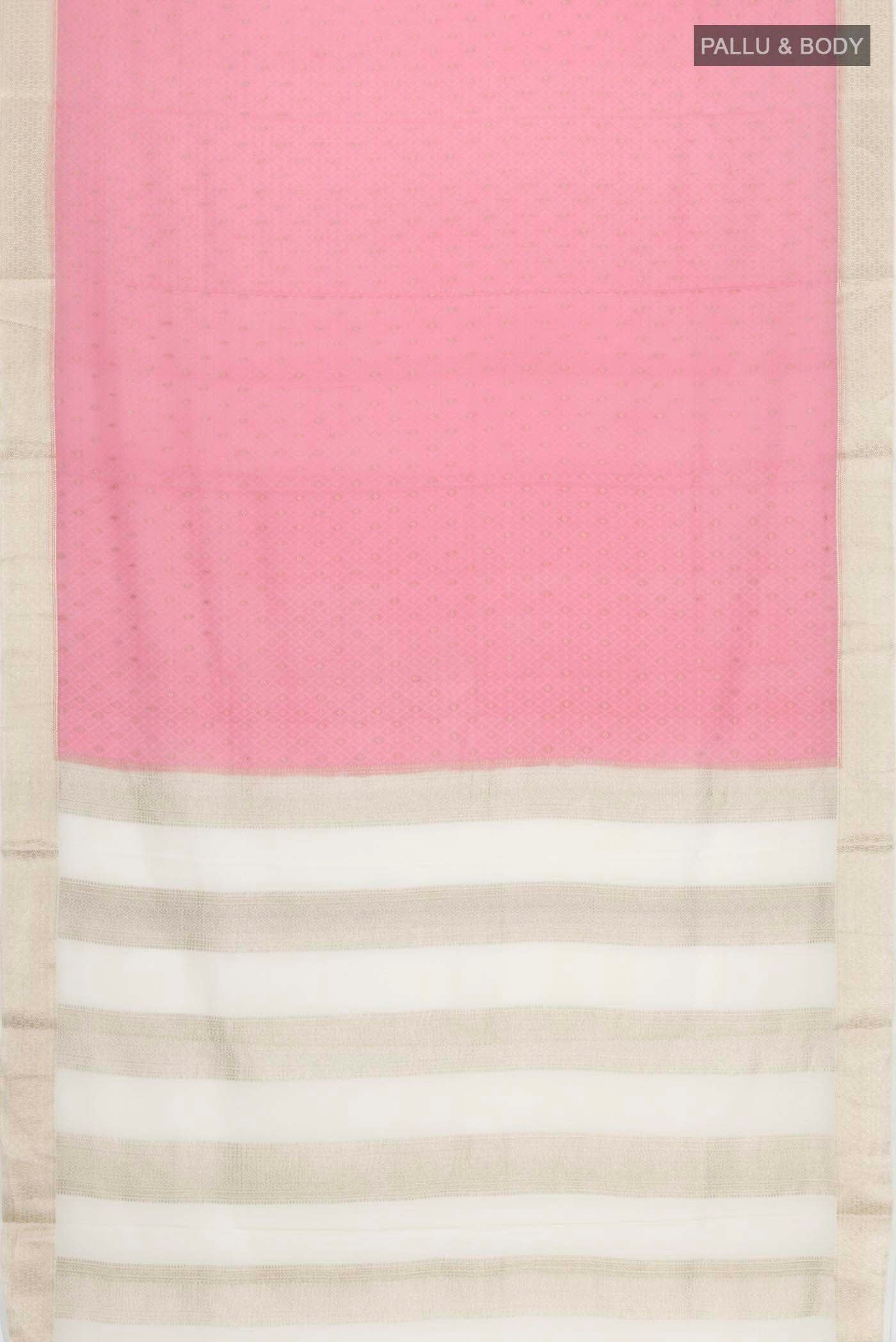 Pink Mysore Crepe Saree - Image 5