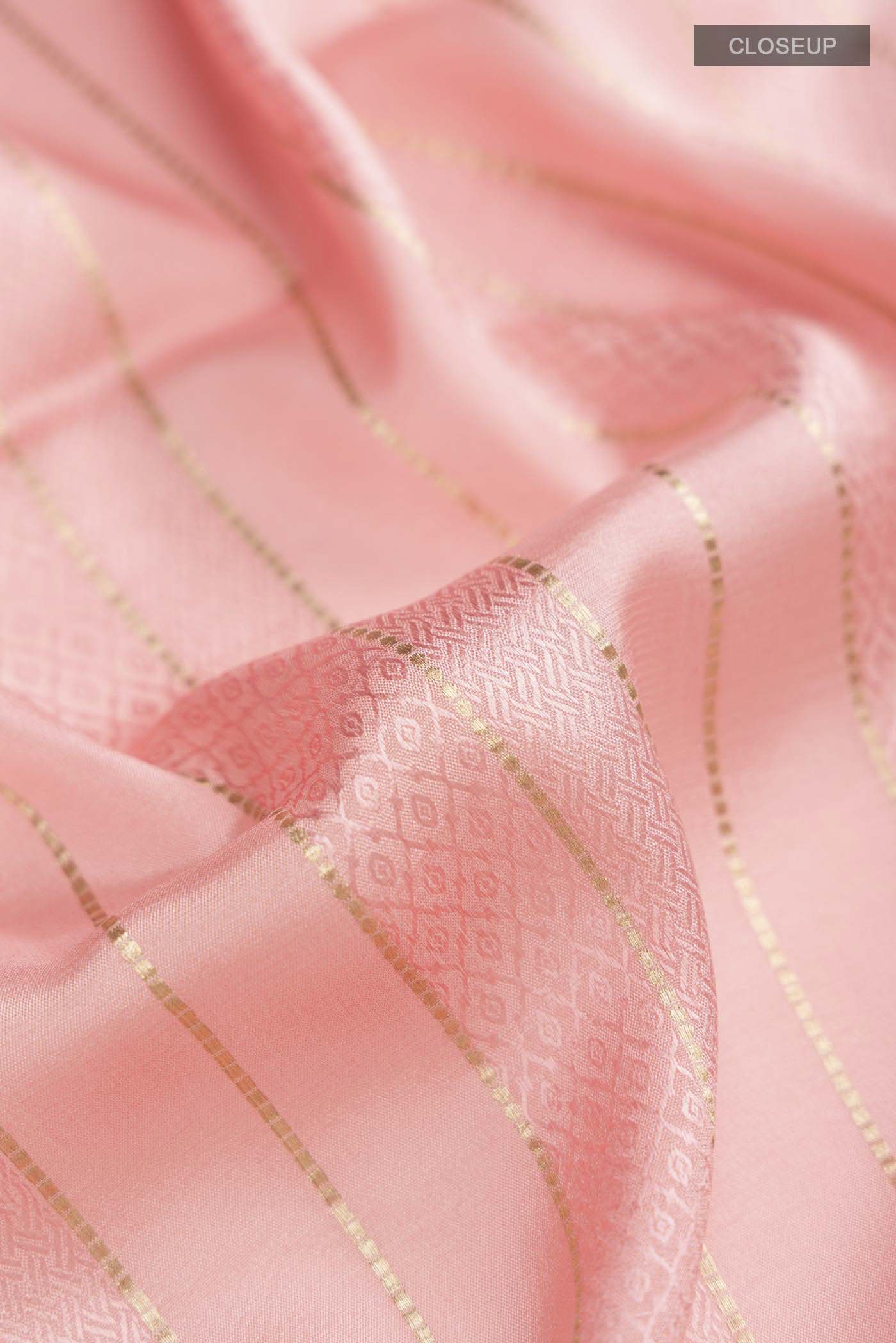 Pink Mysore Crepe Saree - Image 2