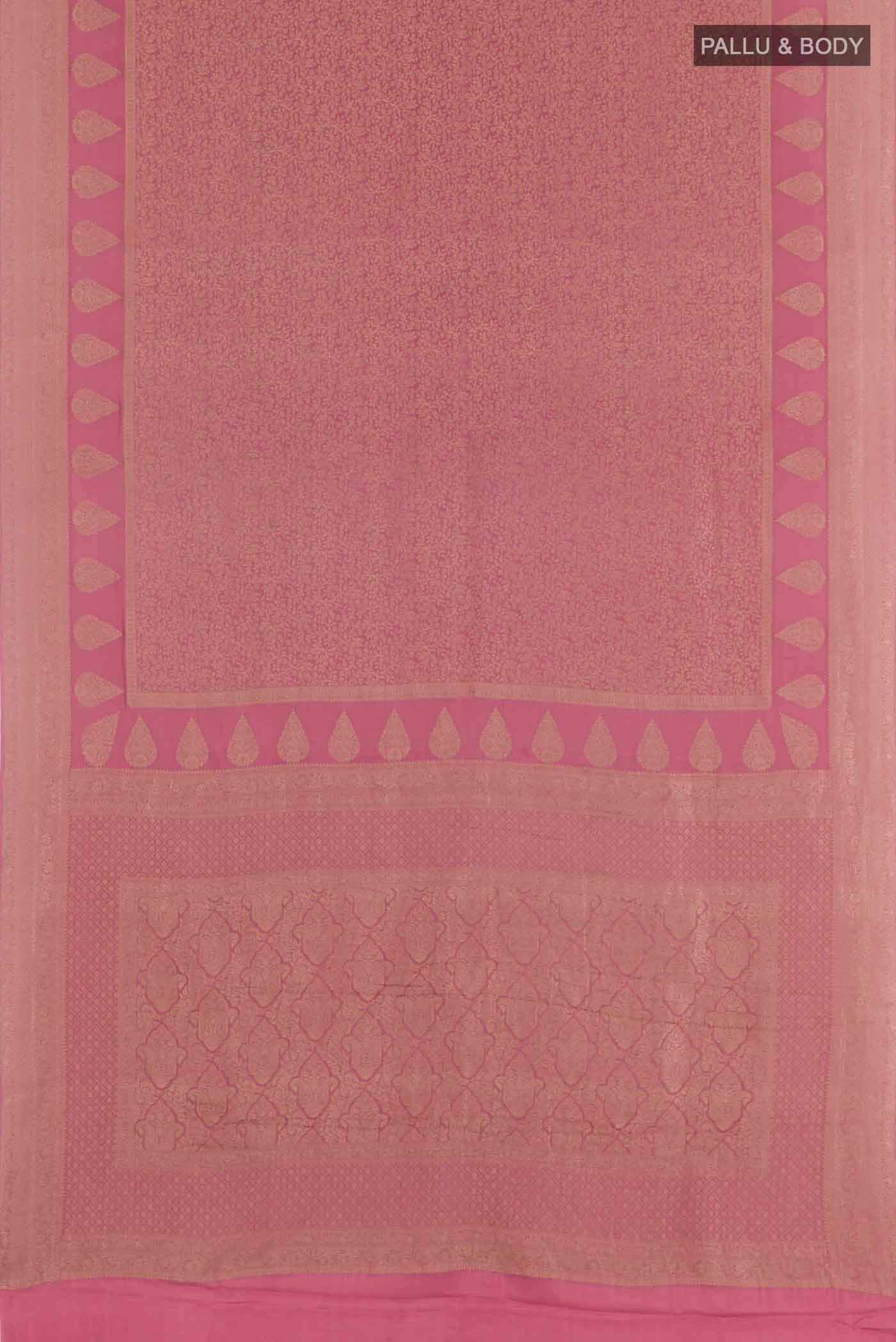 Pink Mysore Crepe Saree - Image 3