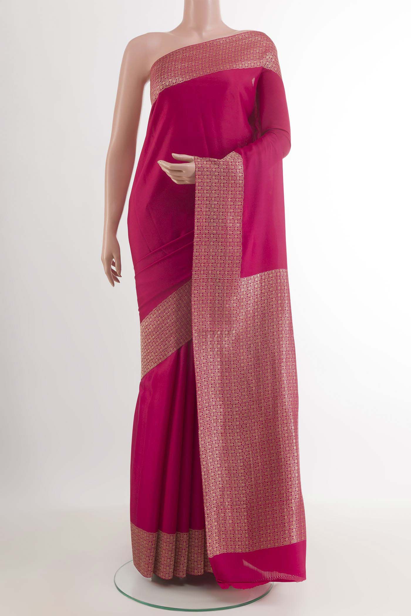 Pink Mysore Crepe Saree