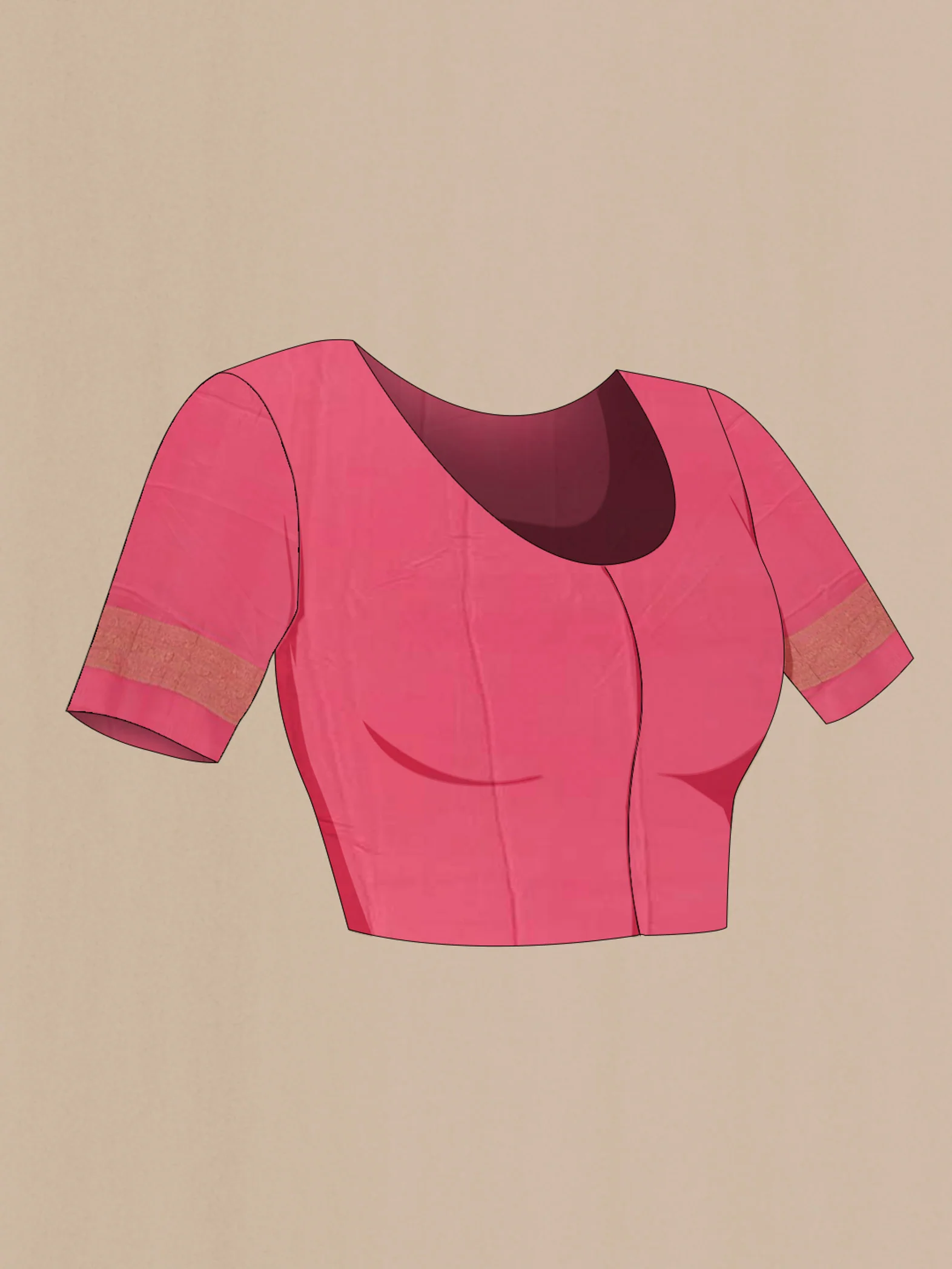 Pink Mysore Crepe Saree - Image 2