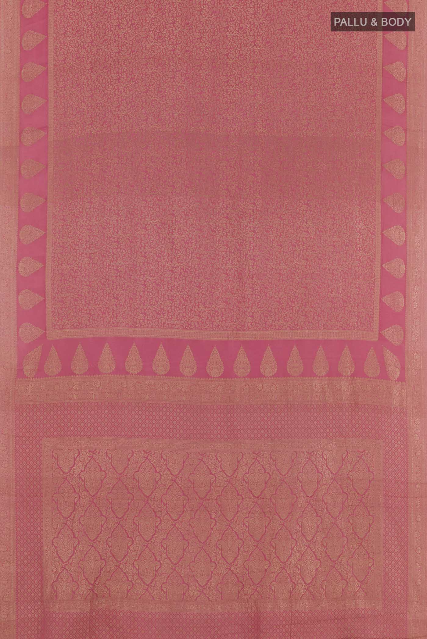 Pink Mysore Crepe Saree - Image 3