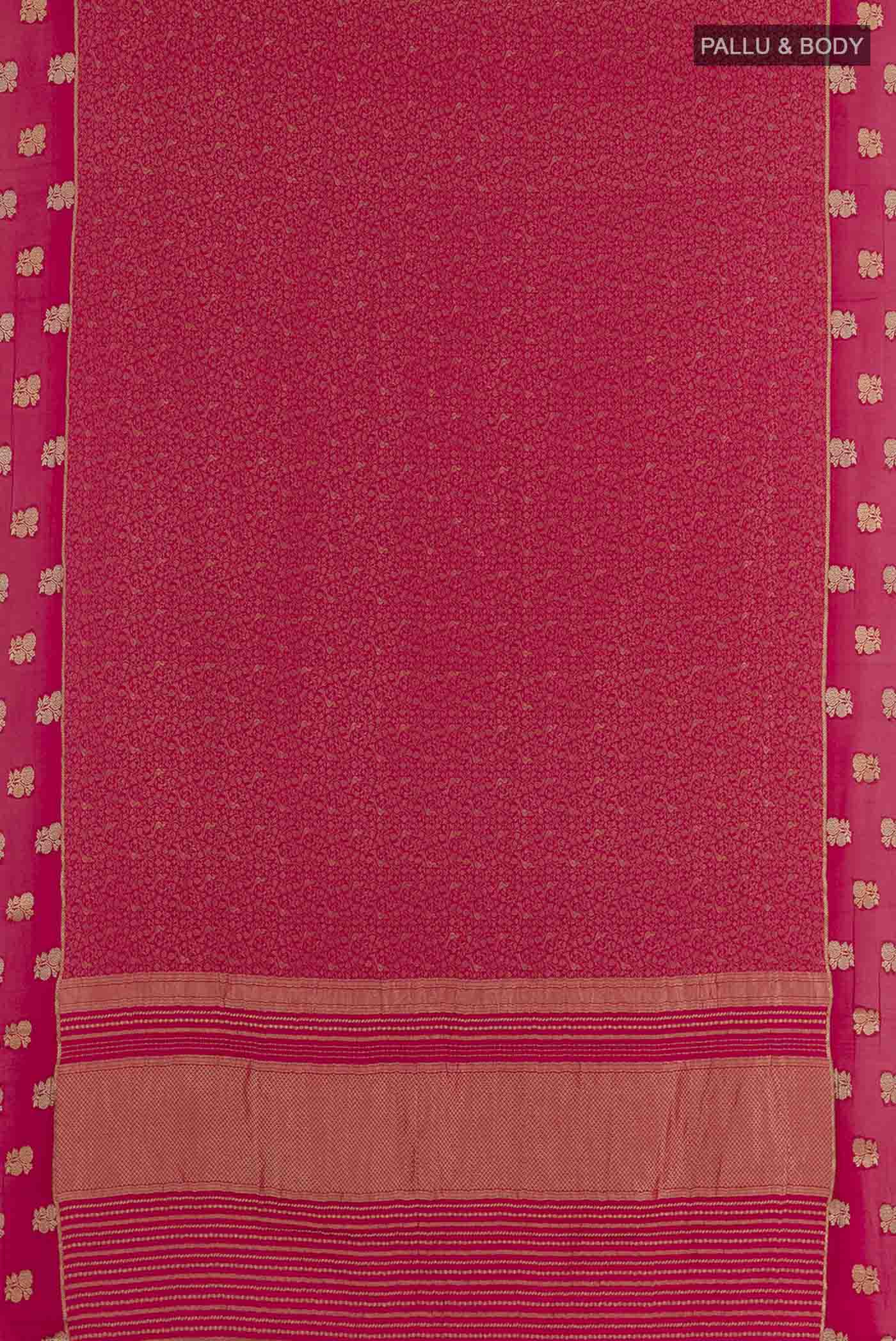 Pink Mysore Crepe Saree - Image 3