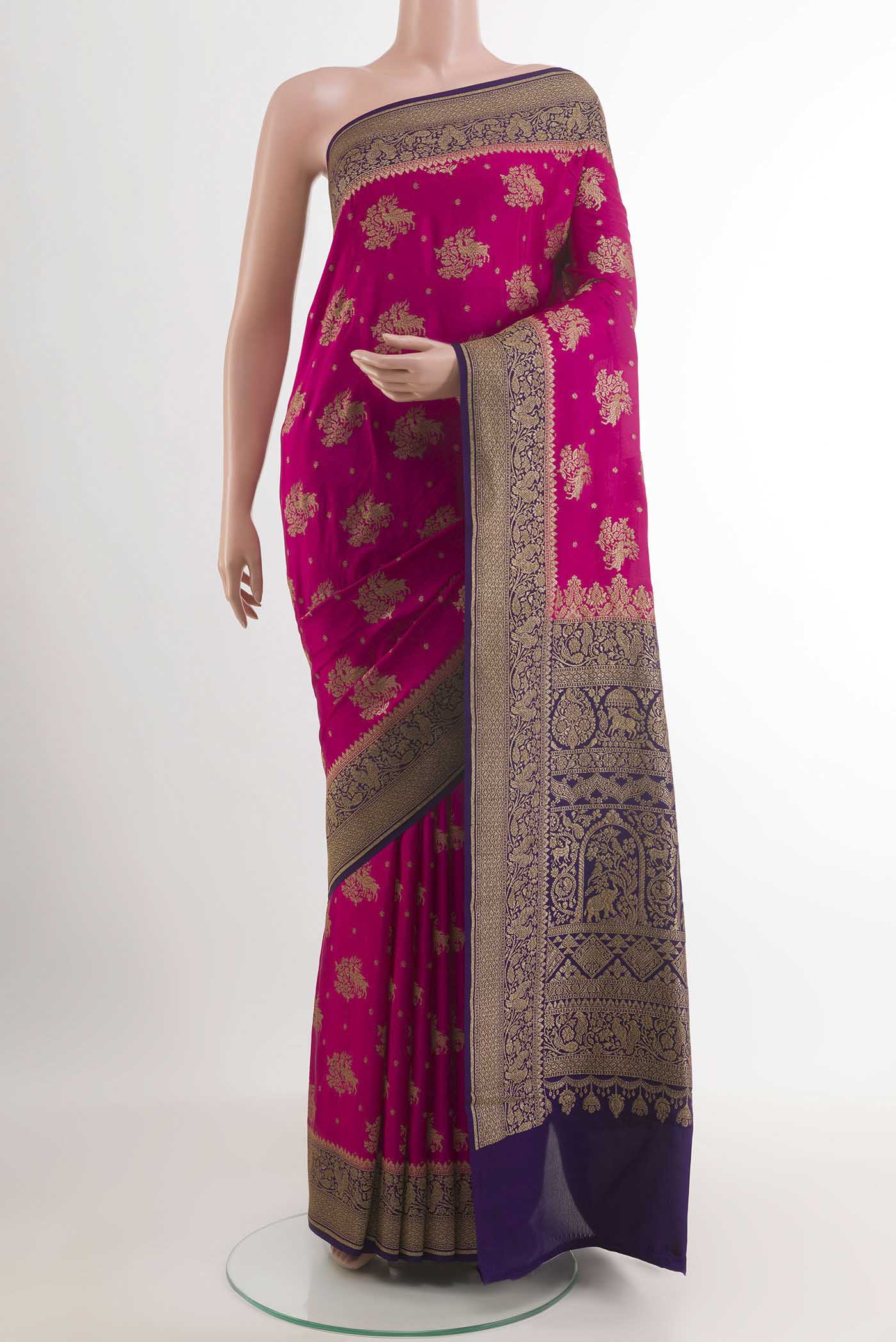 Pink Banarasi Georgette Saree
