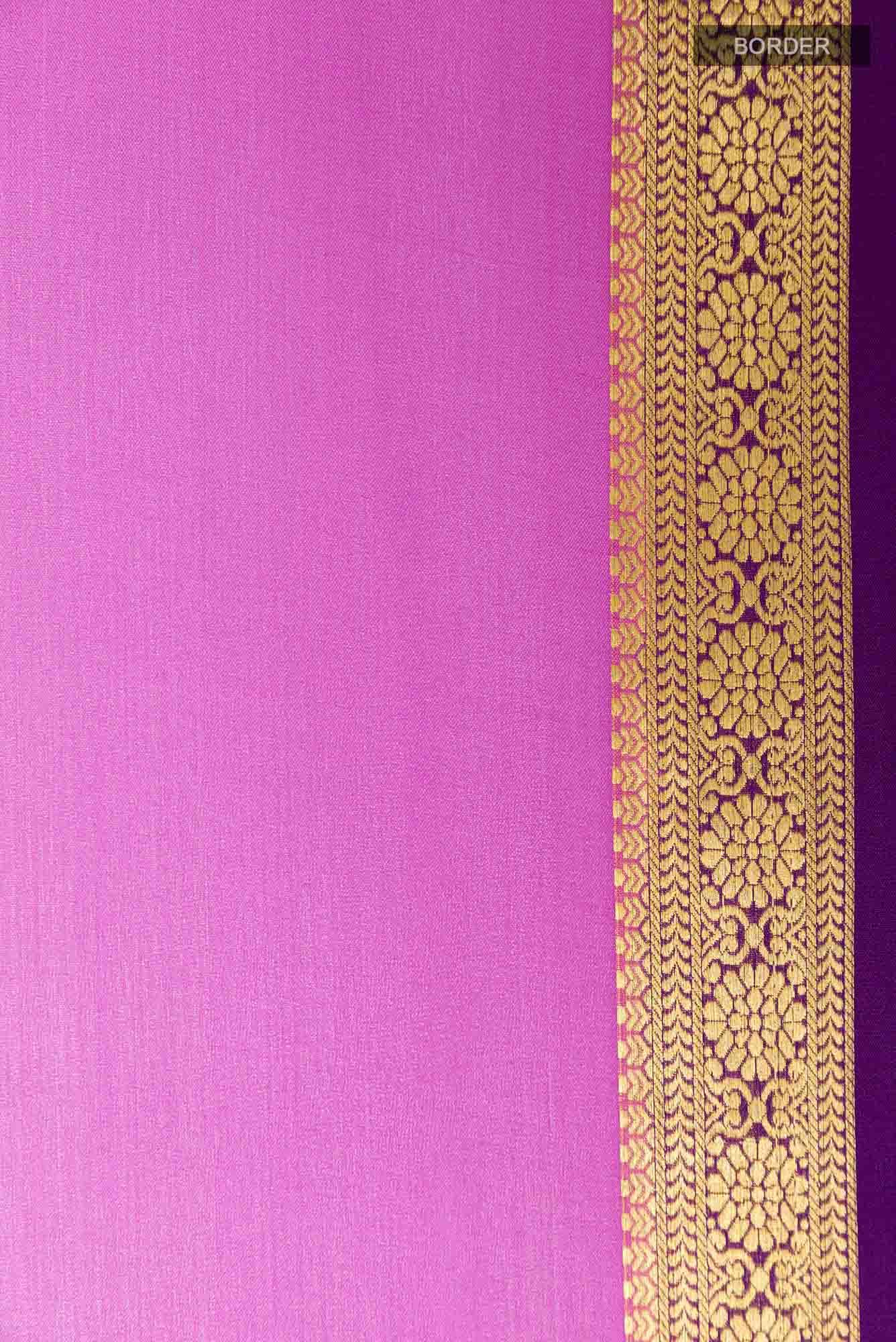 Pink Mysore Crepe Saree - Image 4