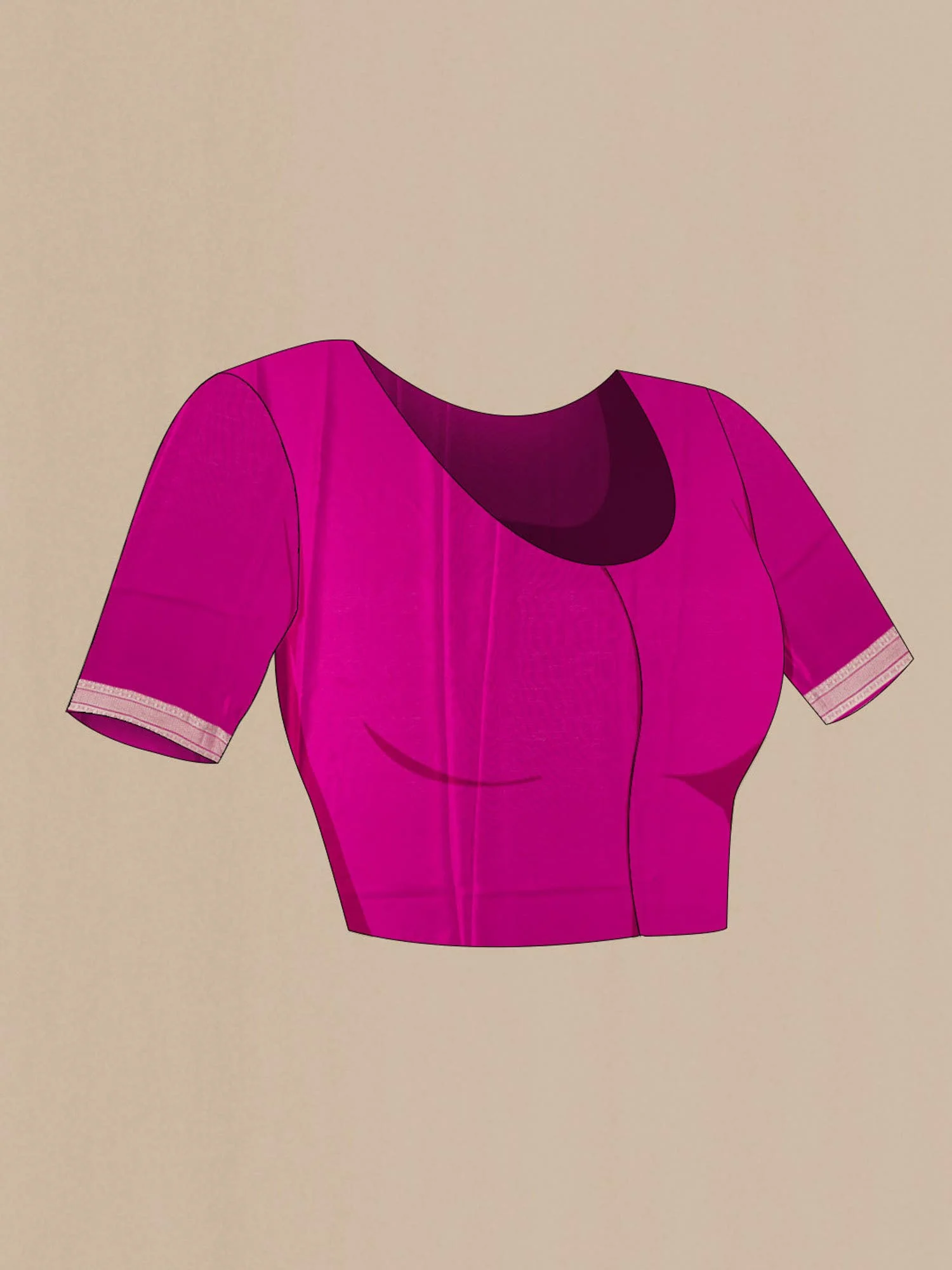 Pink Mysore Crepe Saree - Image 5