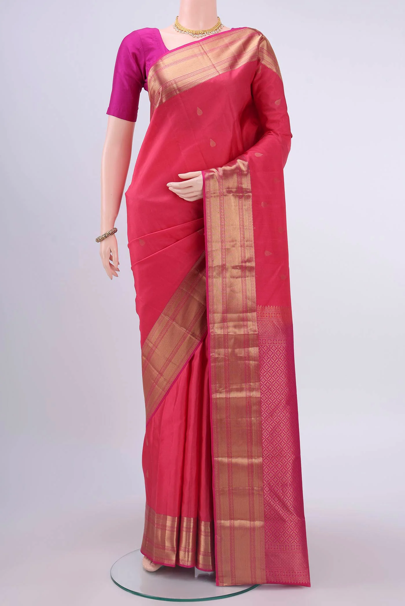 Pink Nangavalli Silk [ Salem ] Saree