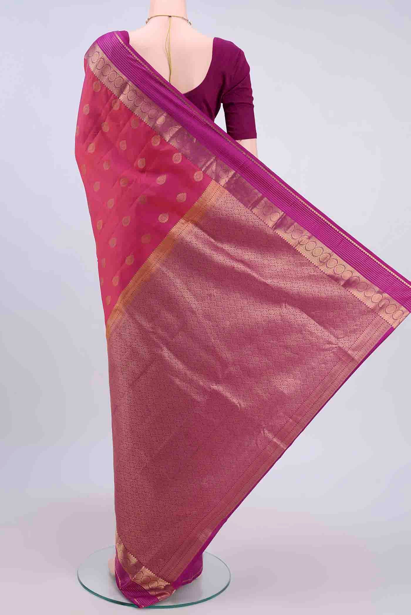 Pink Kanjivaram Silk Saree - Image 3