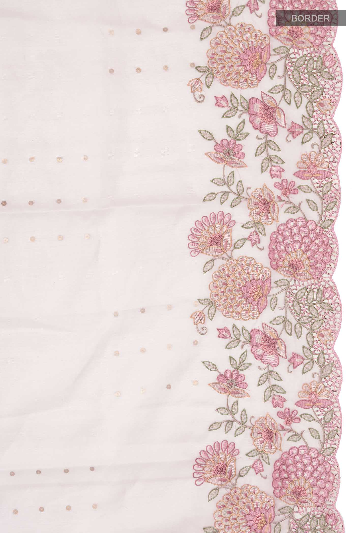 Pink Organza Silk Saree - Image 3