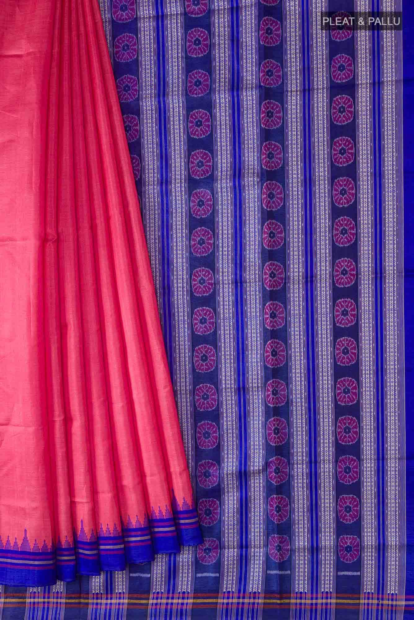 Pink Orissa Silk Saree - Image 2