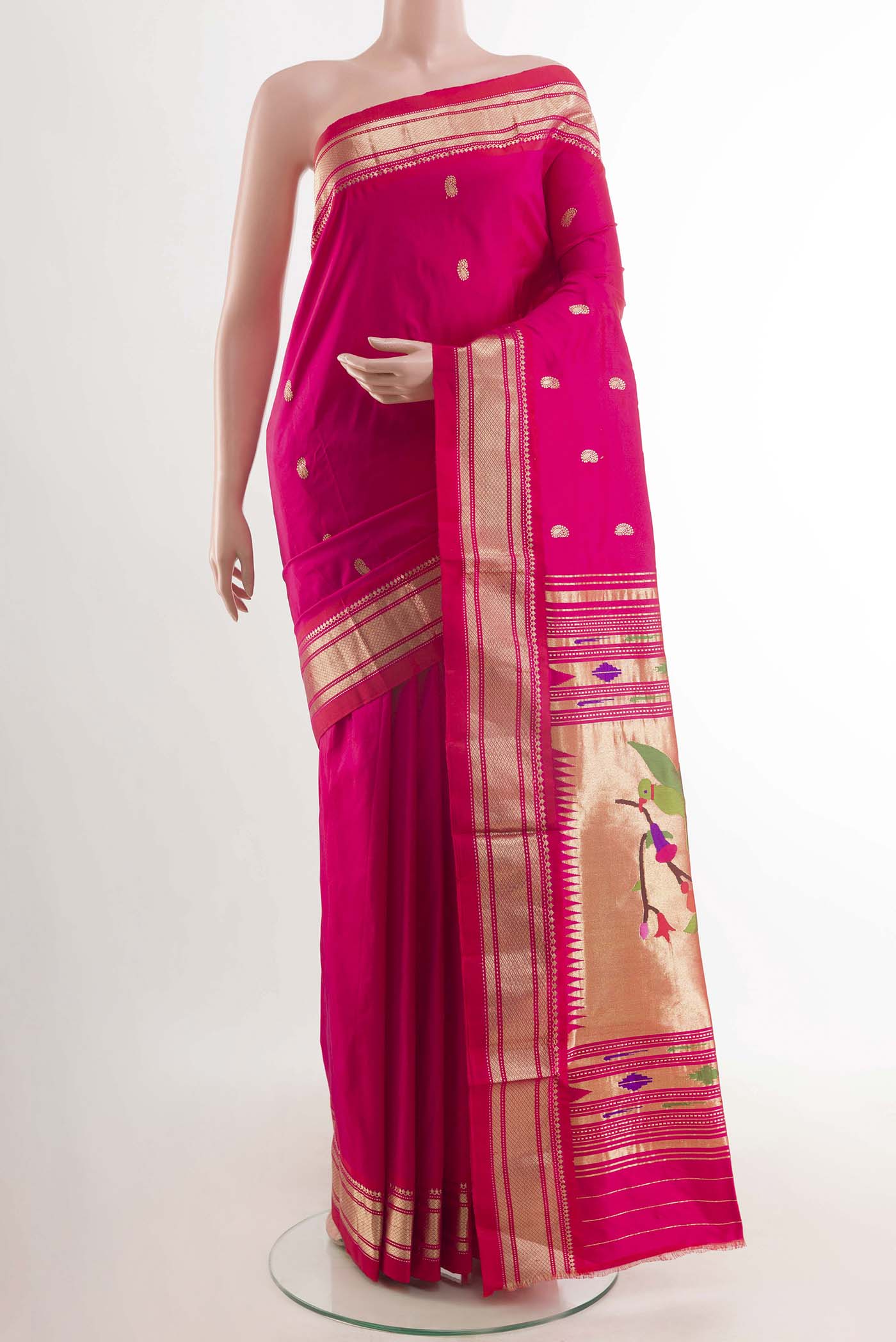 Pink Paithani Silk Saree