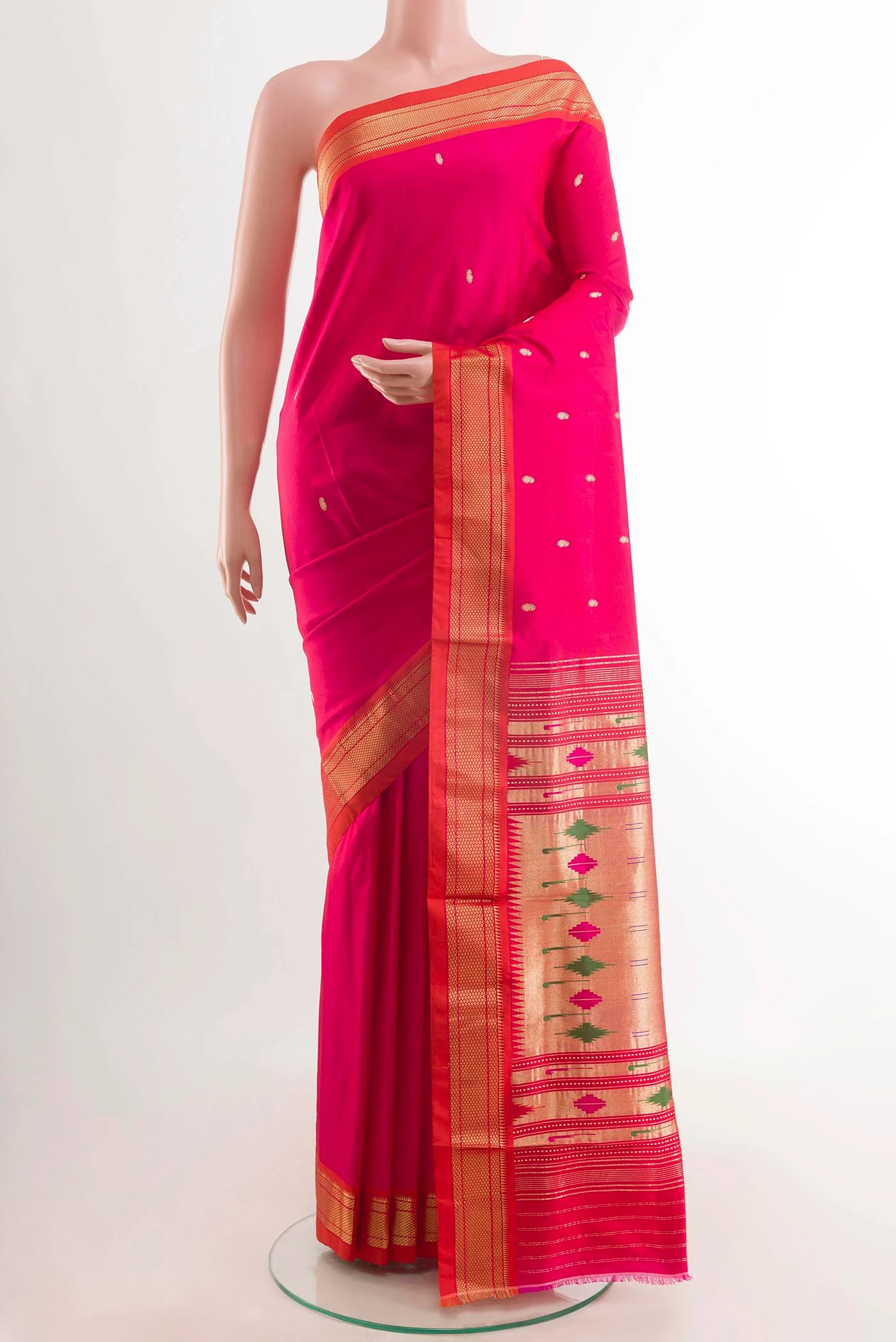 Pink Paithani Silk Saree