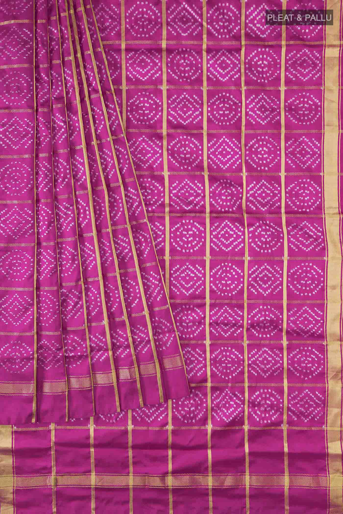 Pink Pochampally Silk Saree - Image 4