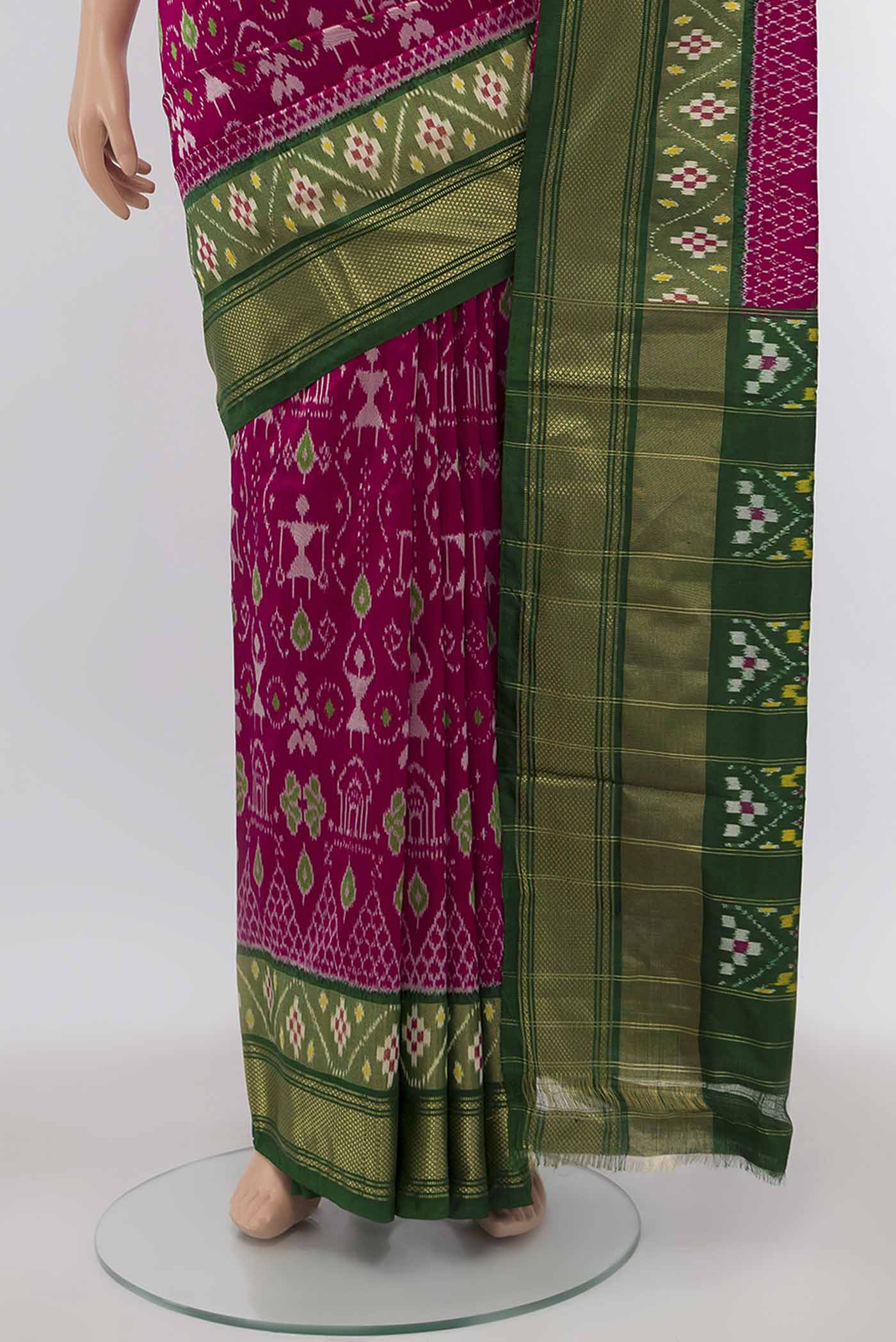 Pink Pochampally Silk Saree - Image 3