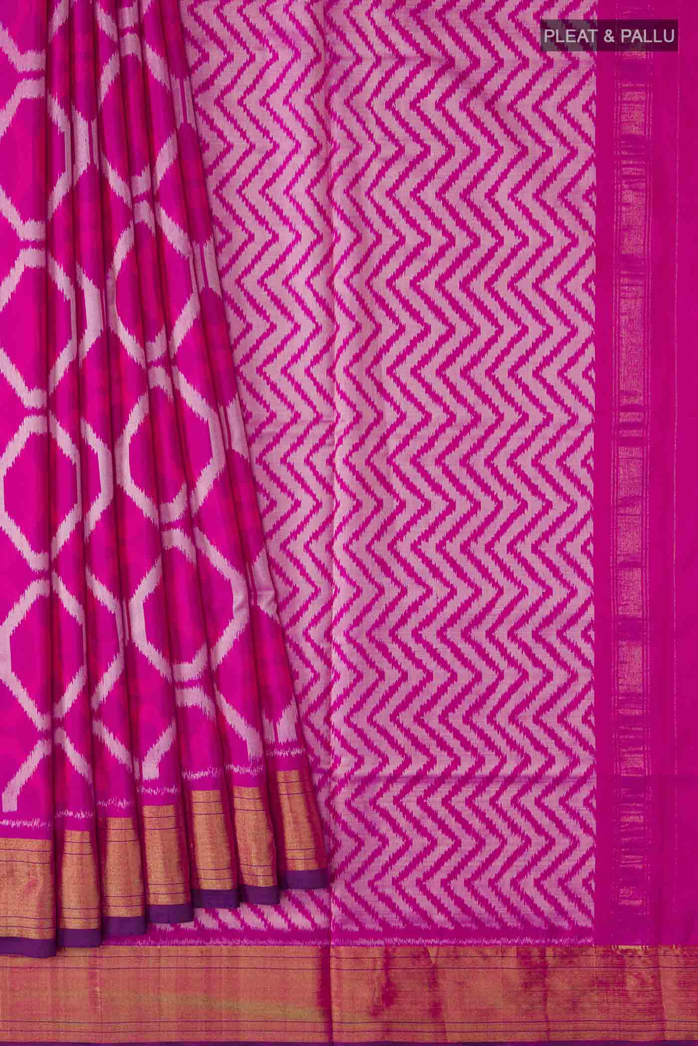 Pink Pochampally Silk Saree - Image 4