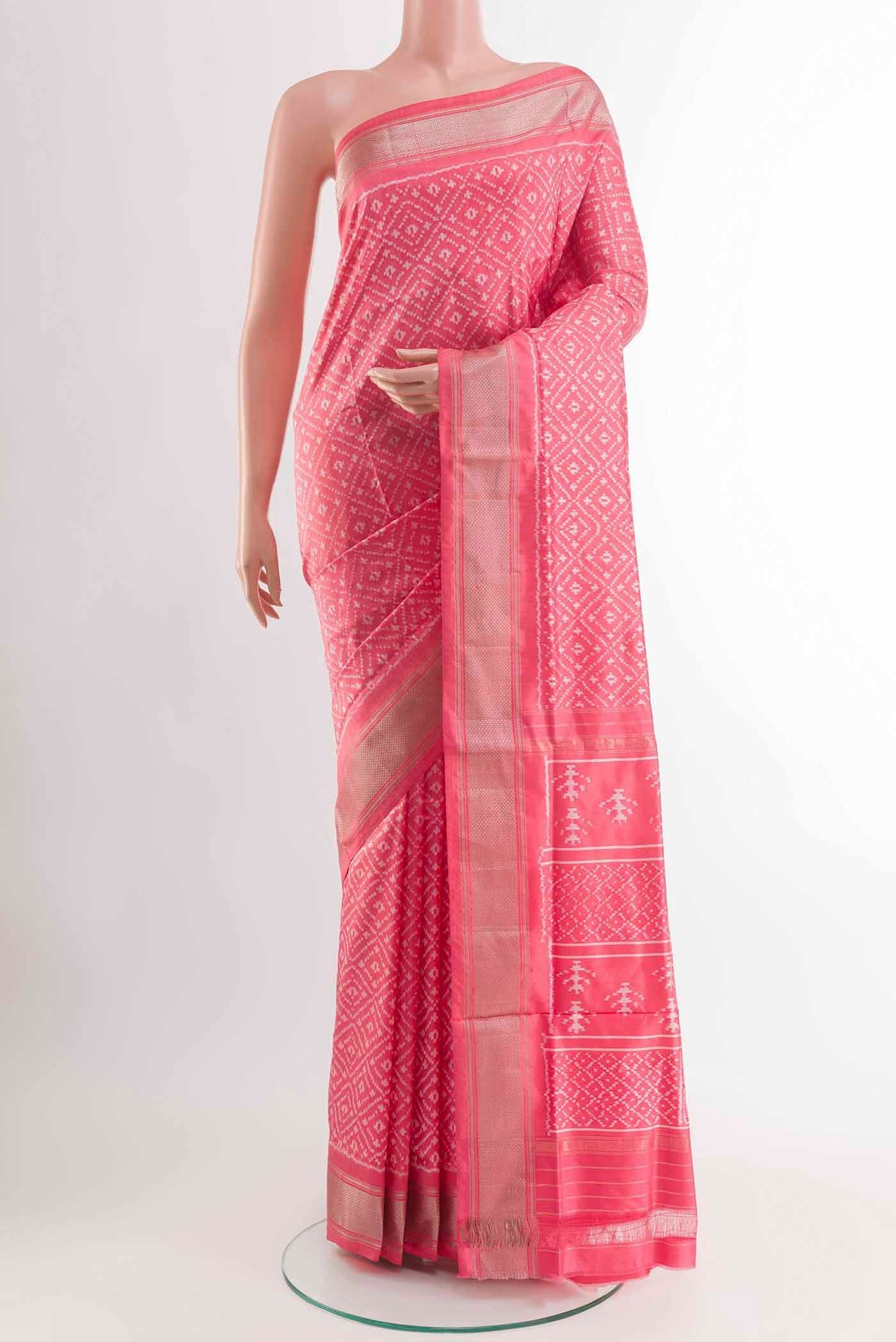 Pink Pochampally Silk Saree