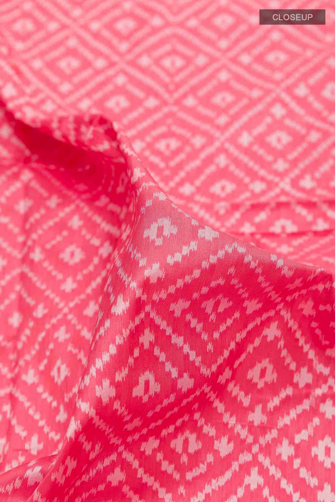 Pink Pochampally Silk Saree - Image 2