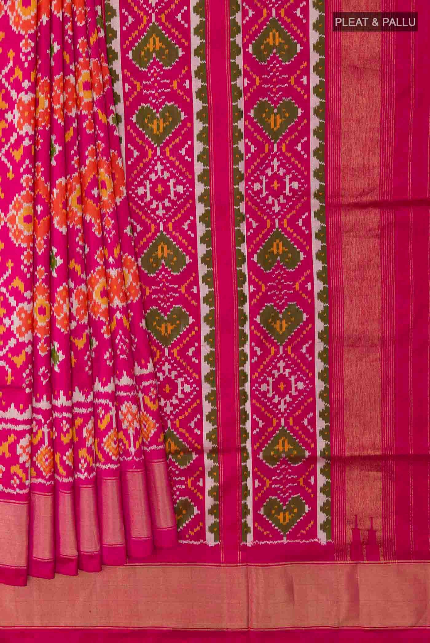 Pink Pochampally Silk Saree - Image 4