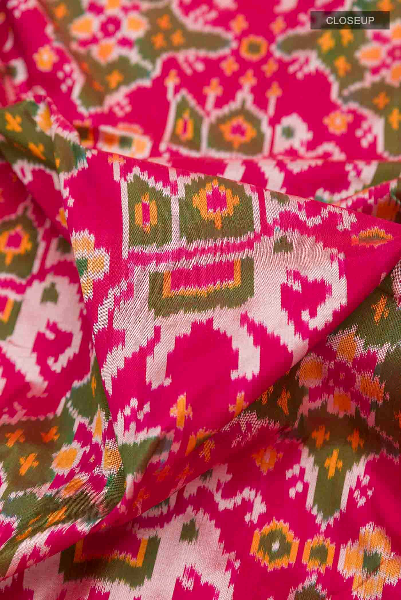 Pink Pochampally Silk Saree - Image 2