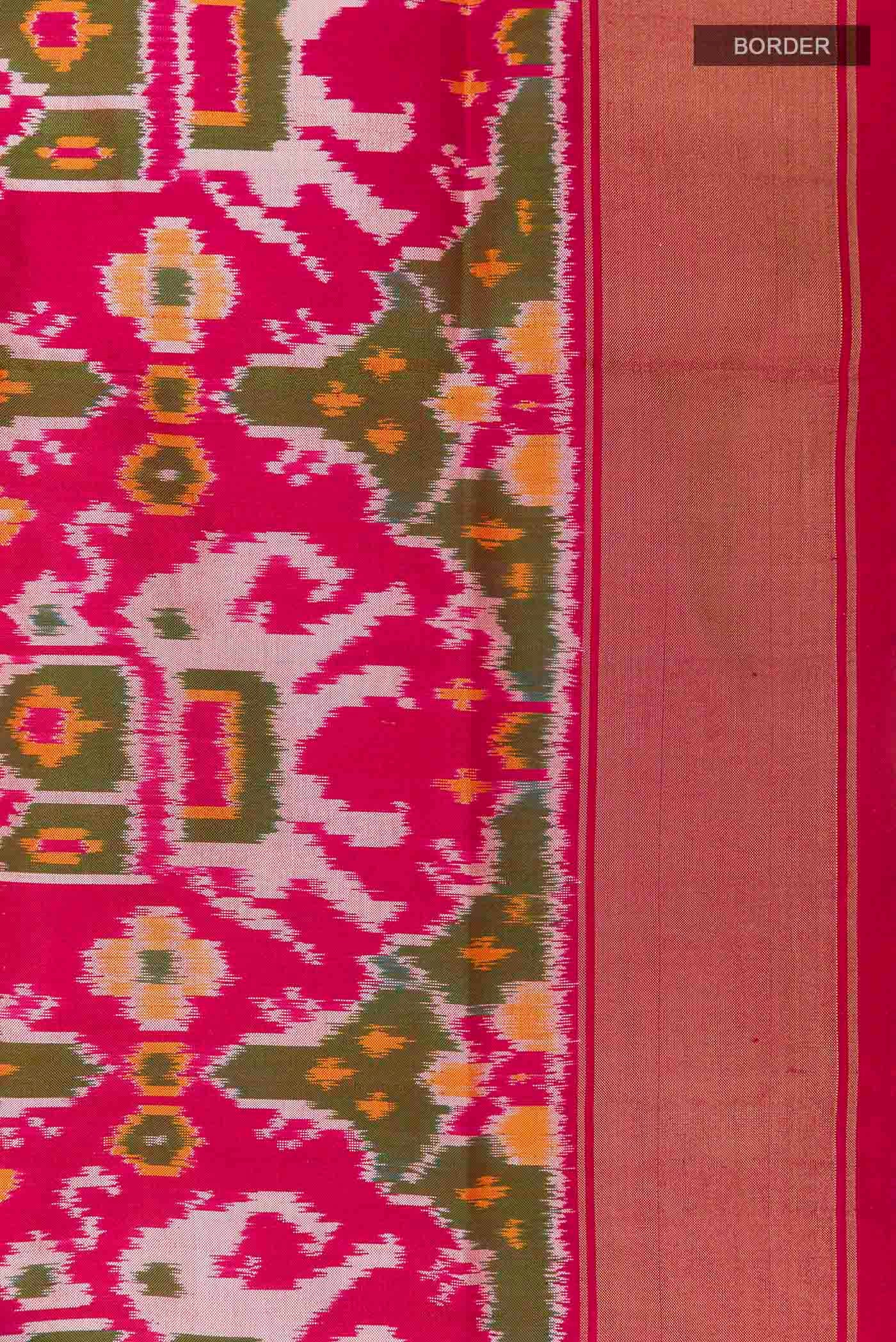 Pink Pochampally Silk Saree - Image 3