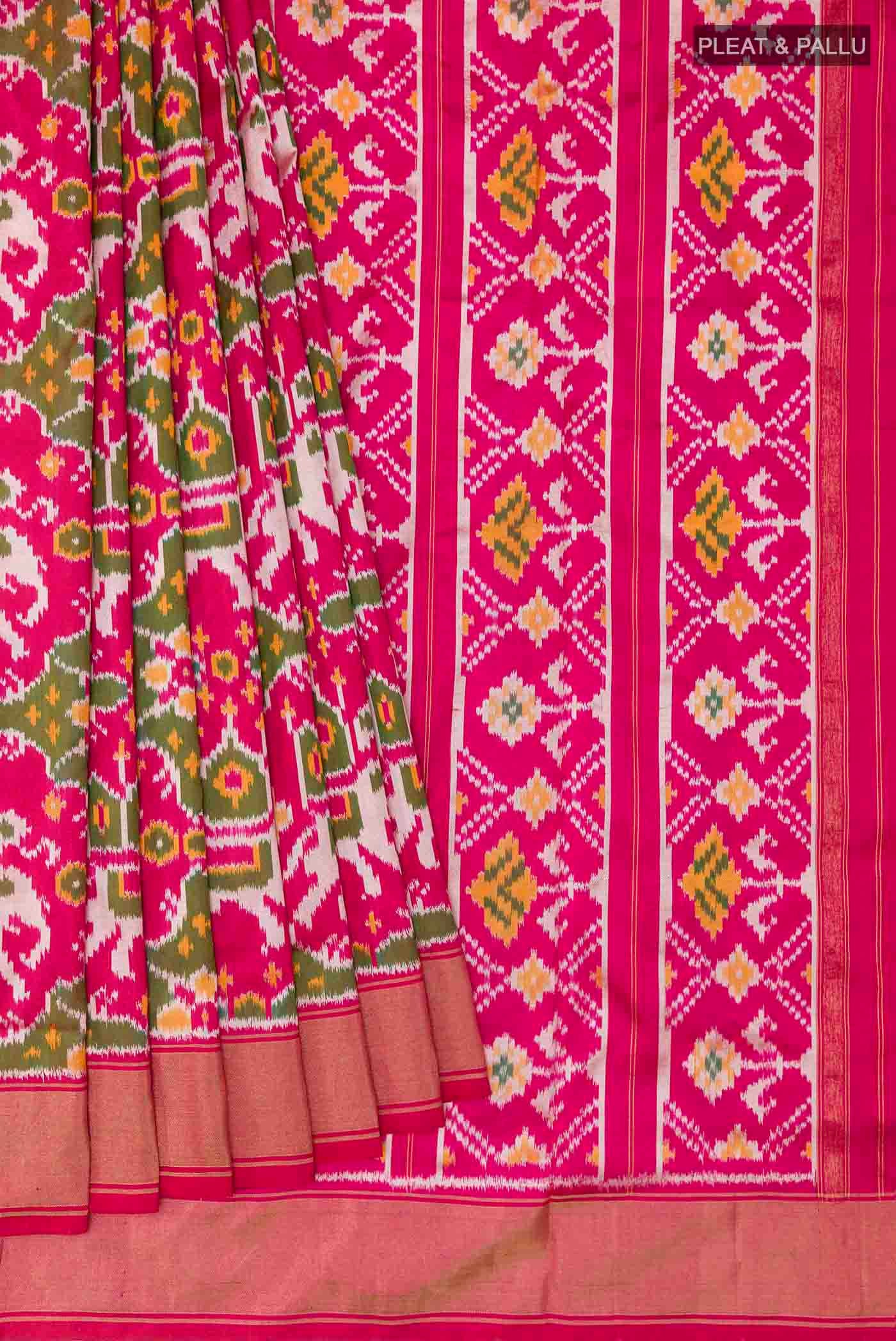 Pink Pochampally Silk Saree - Image 4