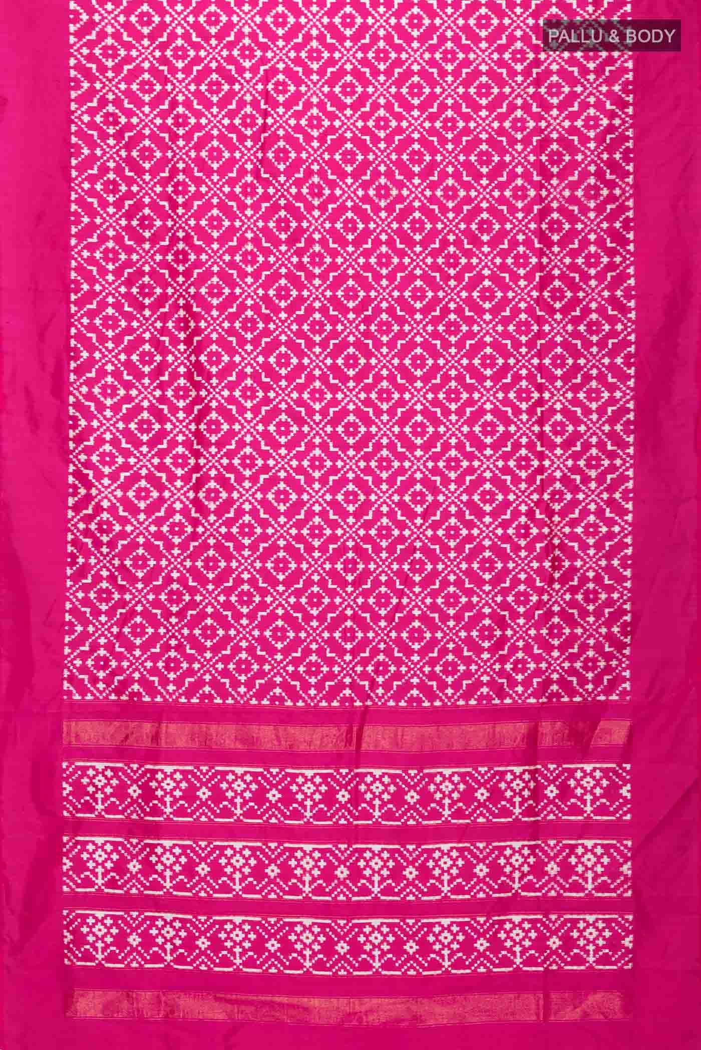 Pink Pochampally Silk Saree - Image 4