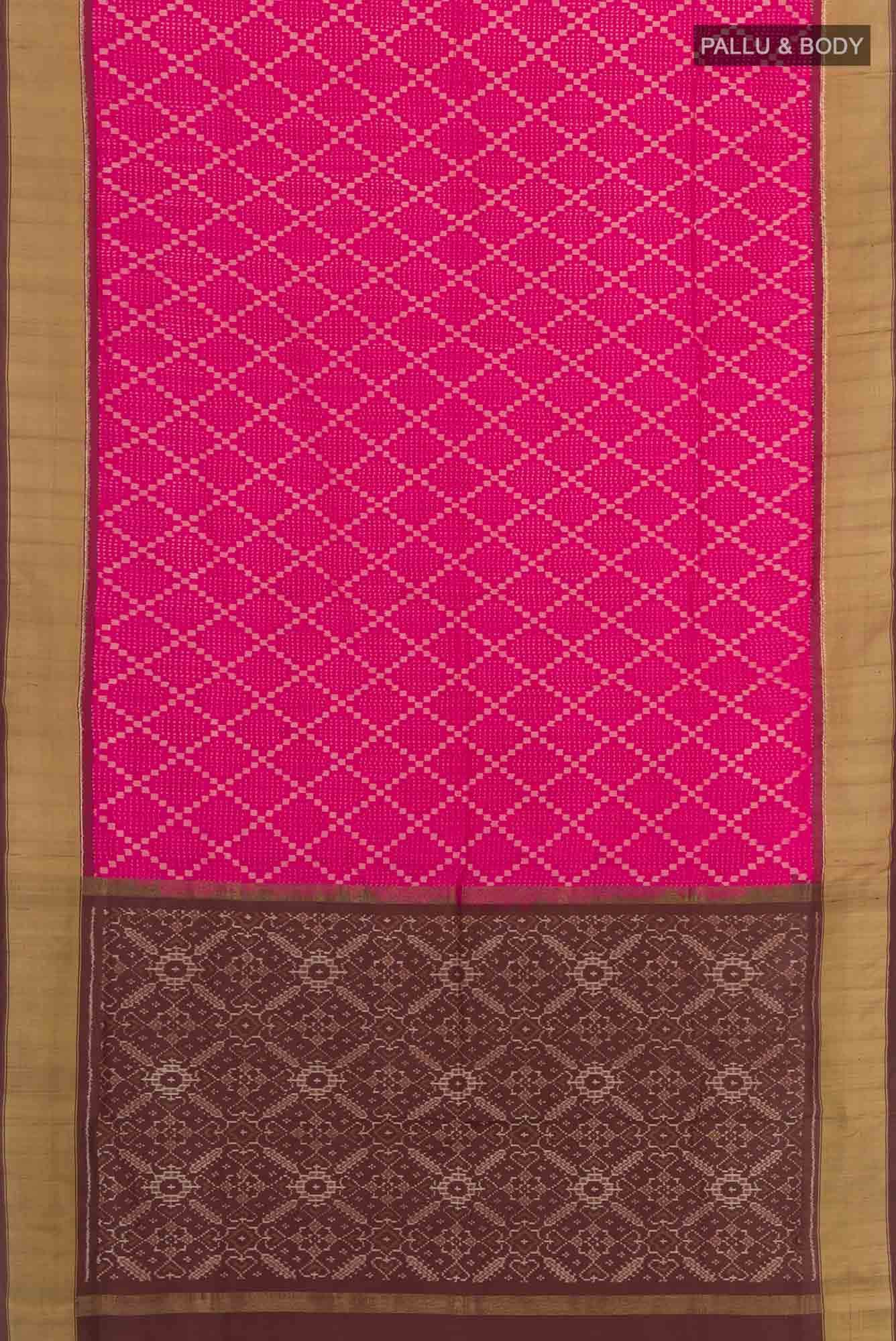 Pink Pochampally Silk Saree - Image 4