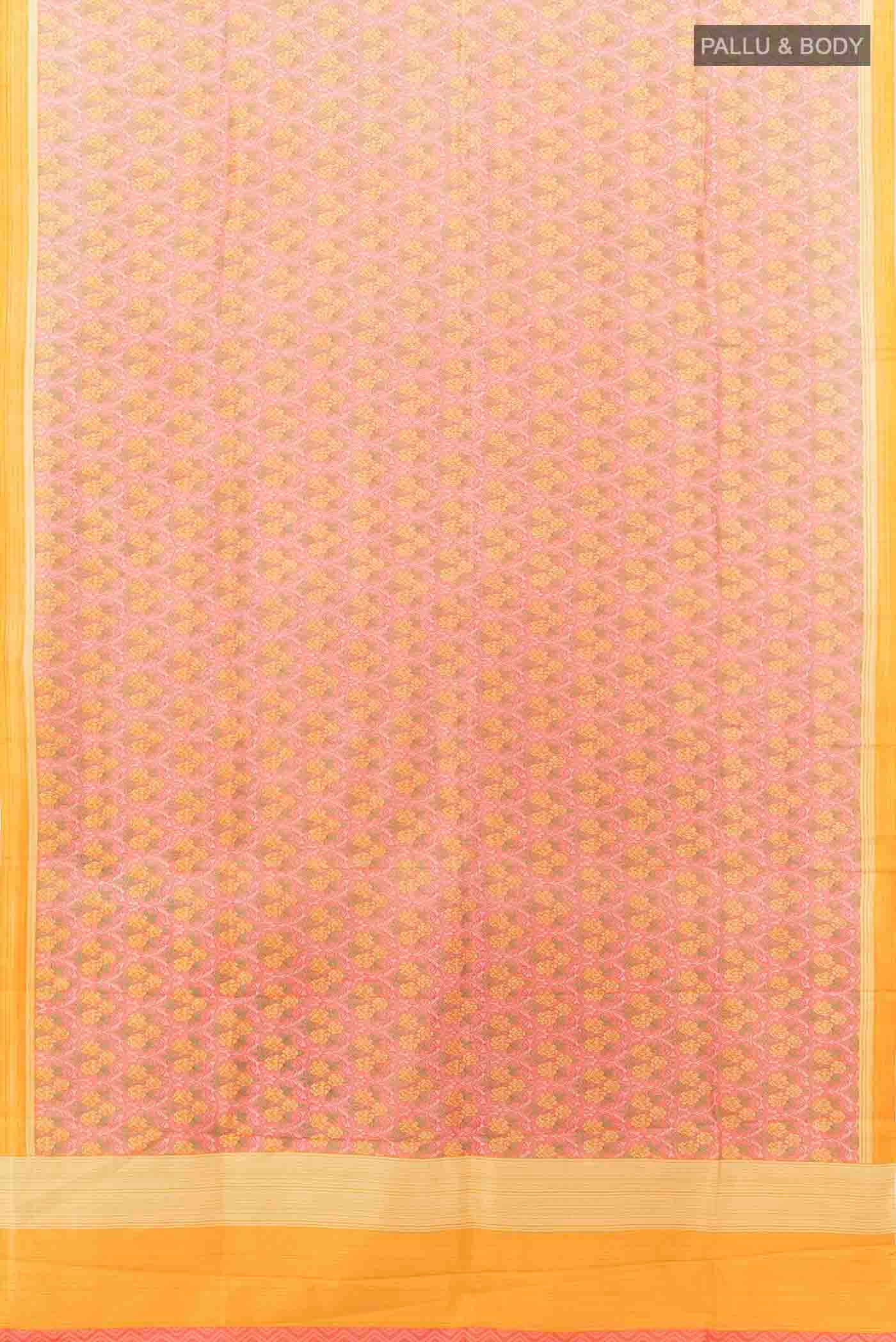 Peach Printed Silk Saree - Image 5
