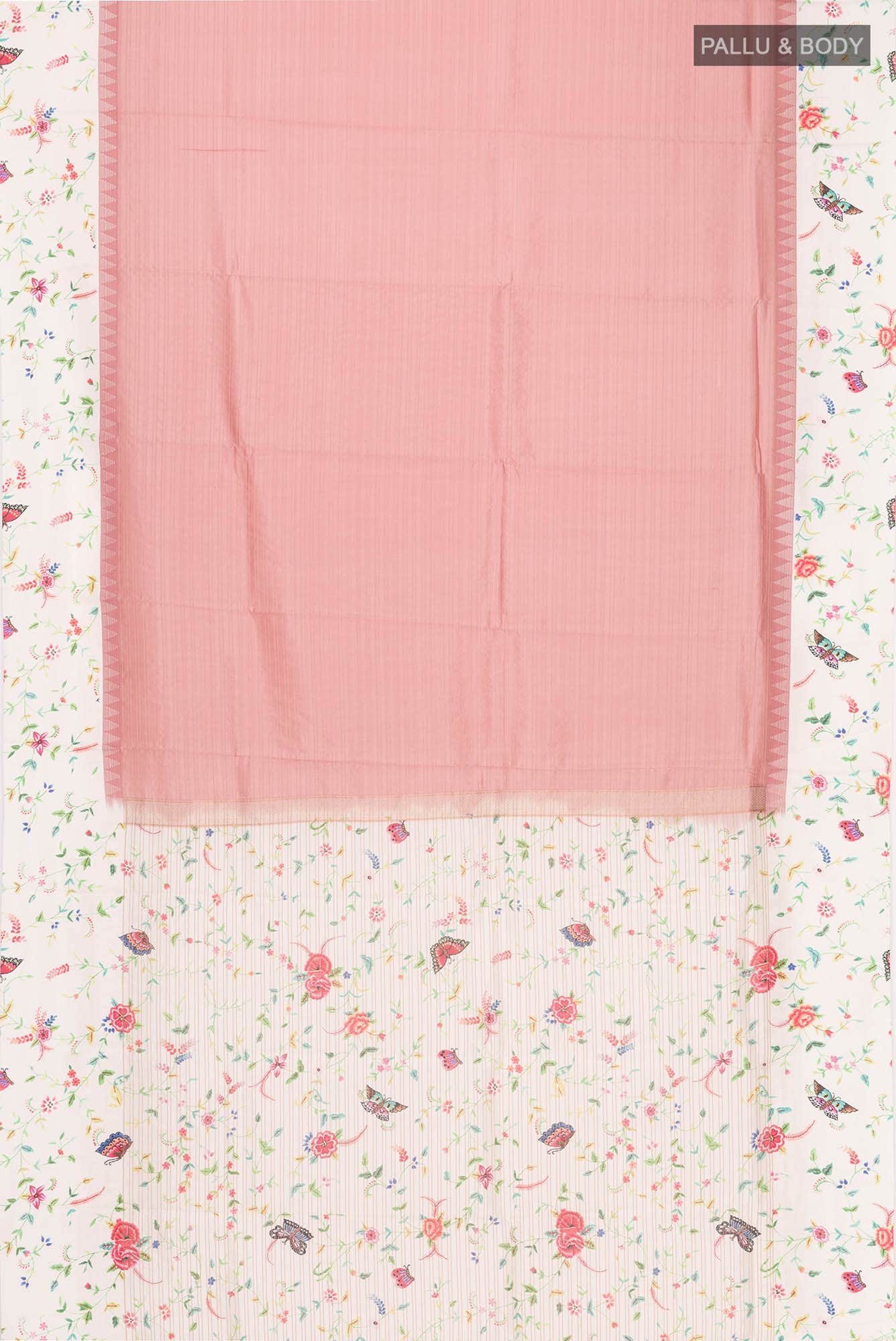 Pink Printed Silk Saree - Image 4