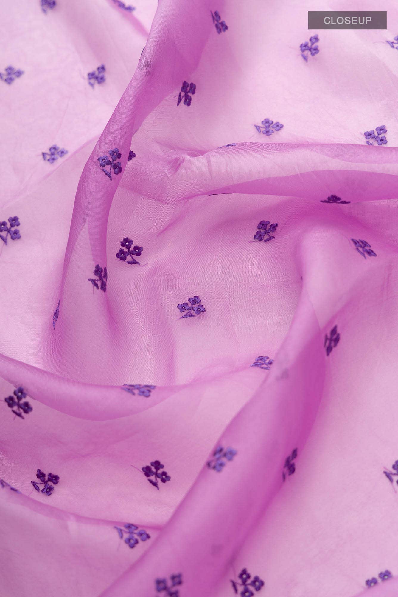 Passion Paradise-Lilac Floral Design Saree from Embroidered Romance Collection By Nalli - Image 3