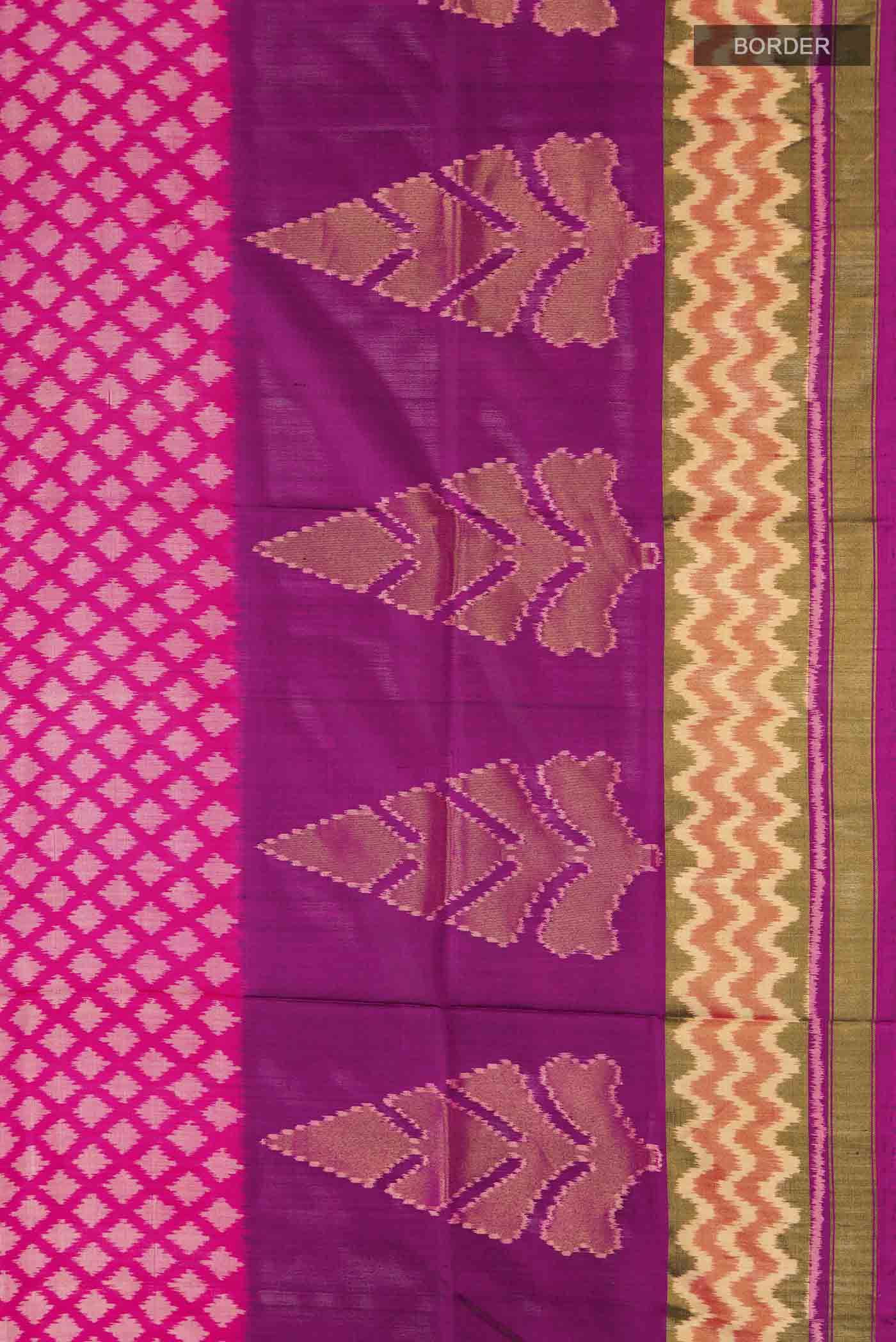 Pink Rajkot Patola Silk Saree - Image 3