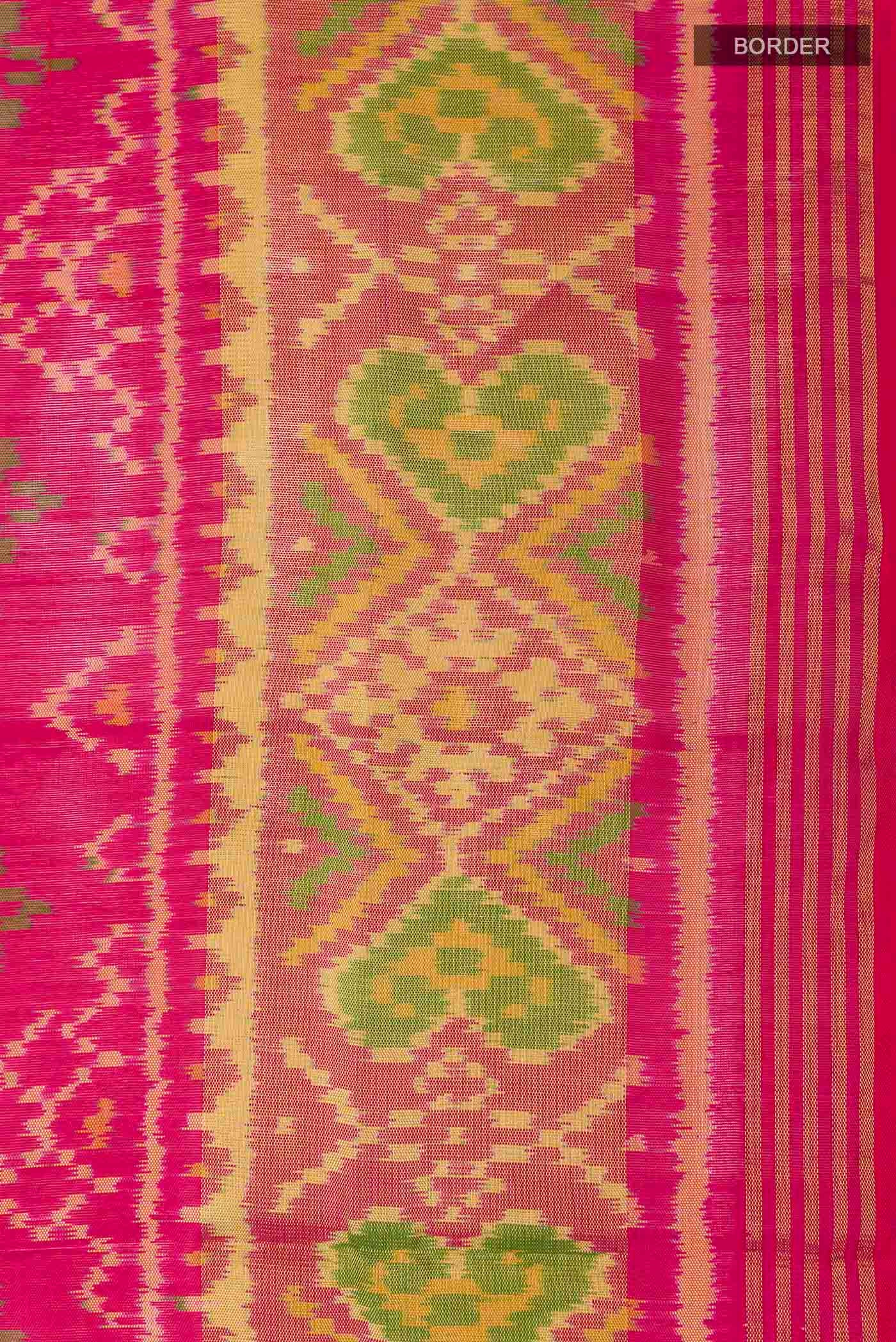 Pink Rajkot Patola Silk Saree - Image 3