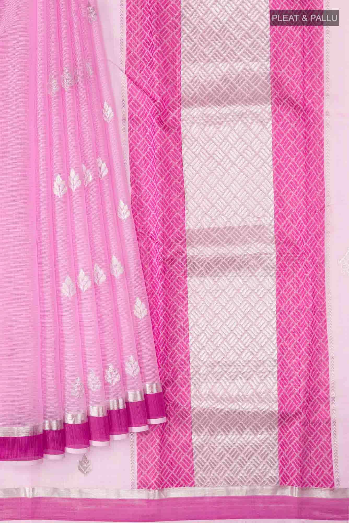 Rose pink Kota Silk Saree - Image 2