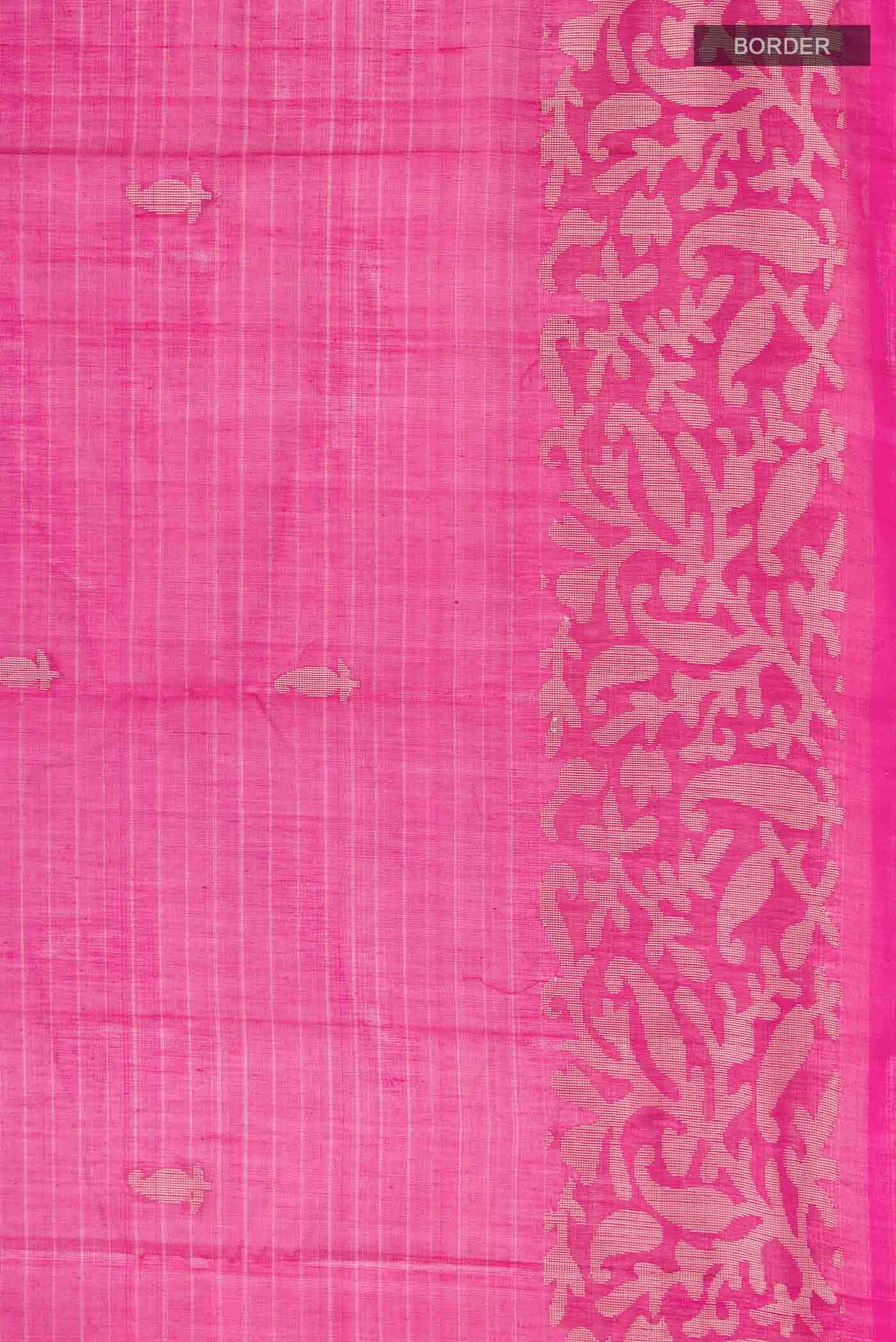 Pink Silk Cotton Saree - Image 4