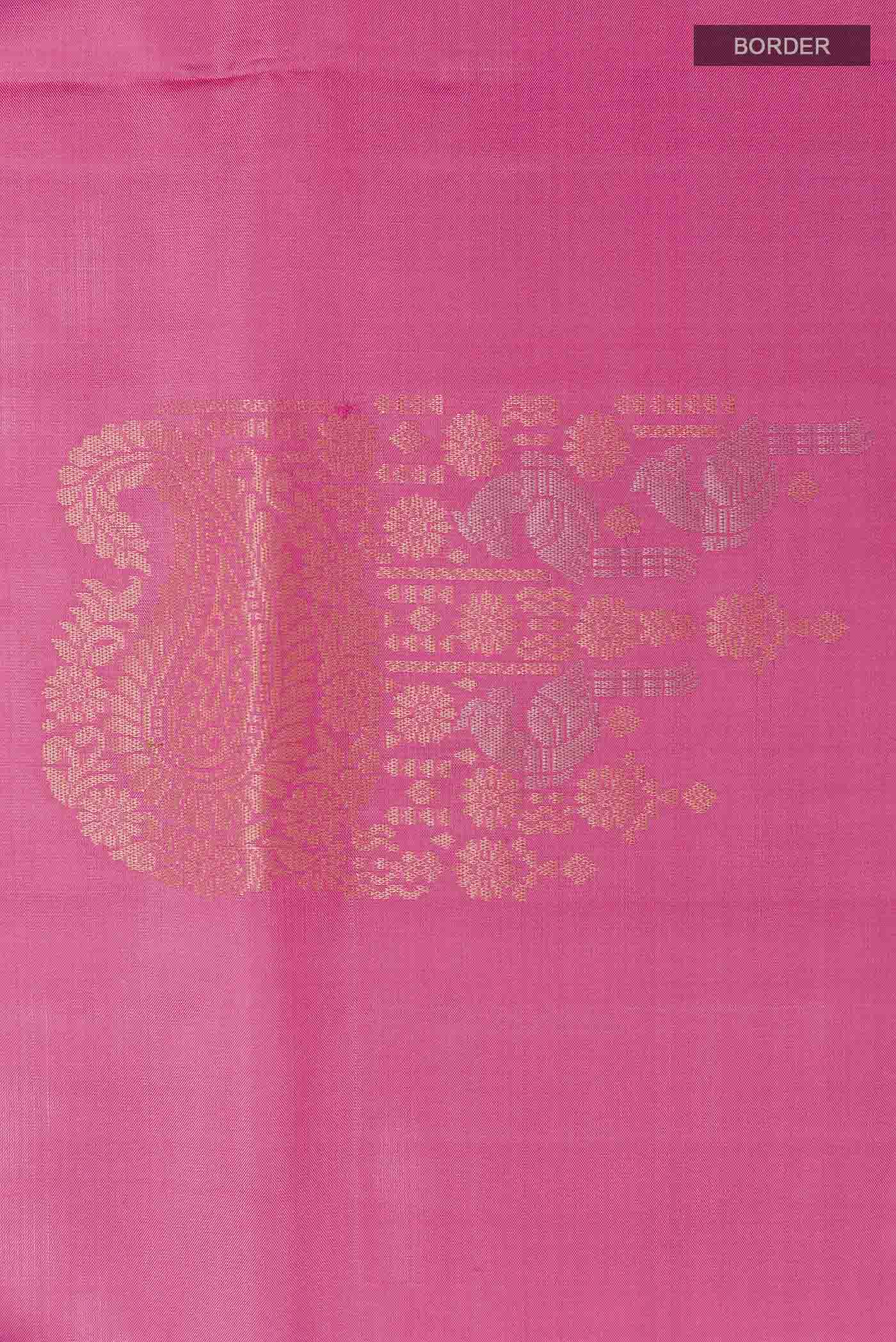 Pink Soft Silk Saree - Image 3