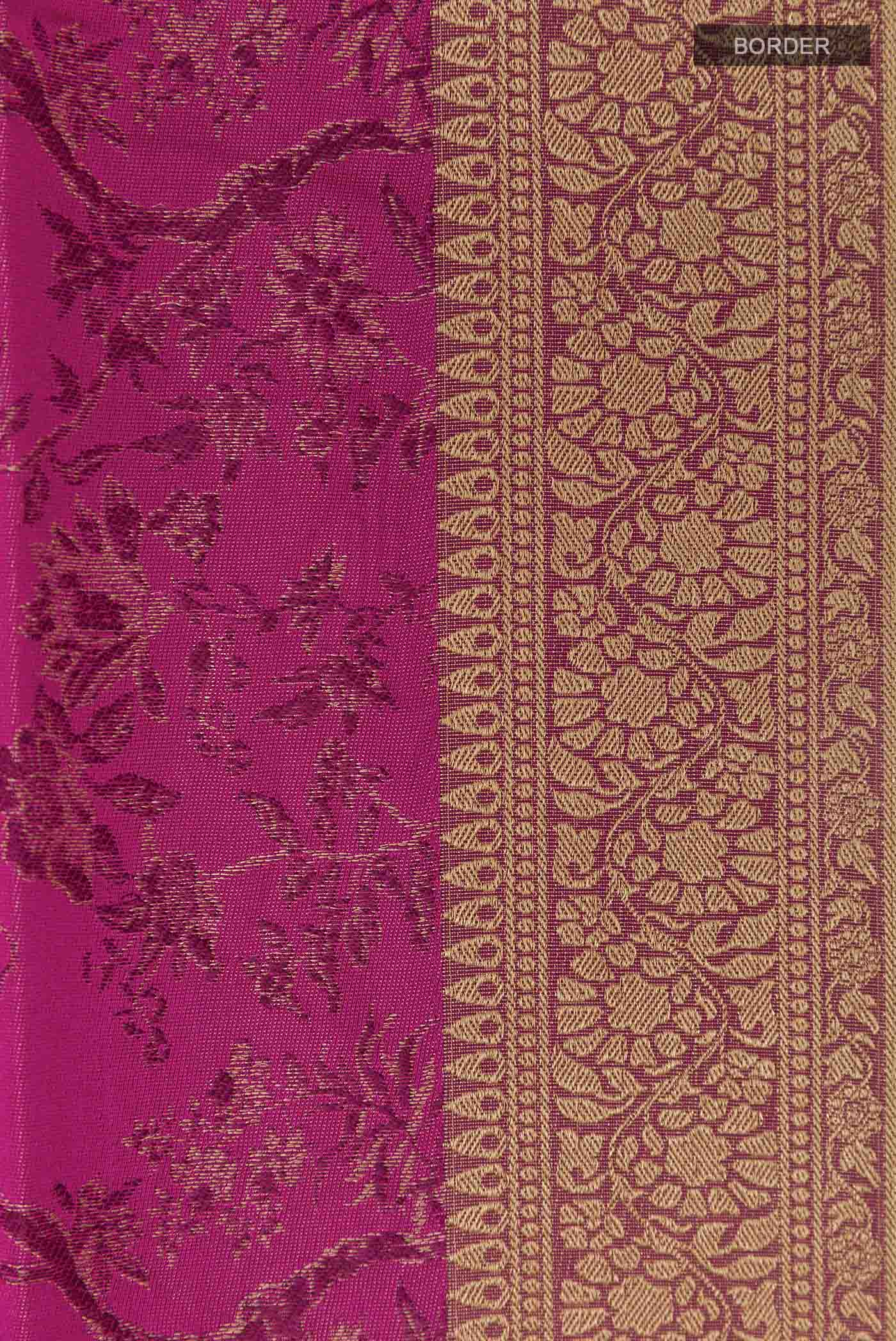 Pink Soft Silk Saree - Image 3