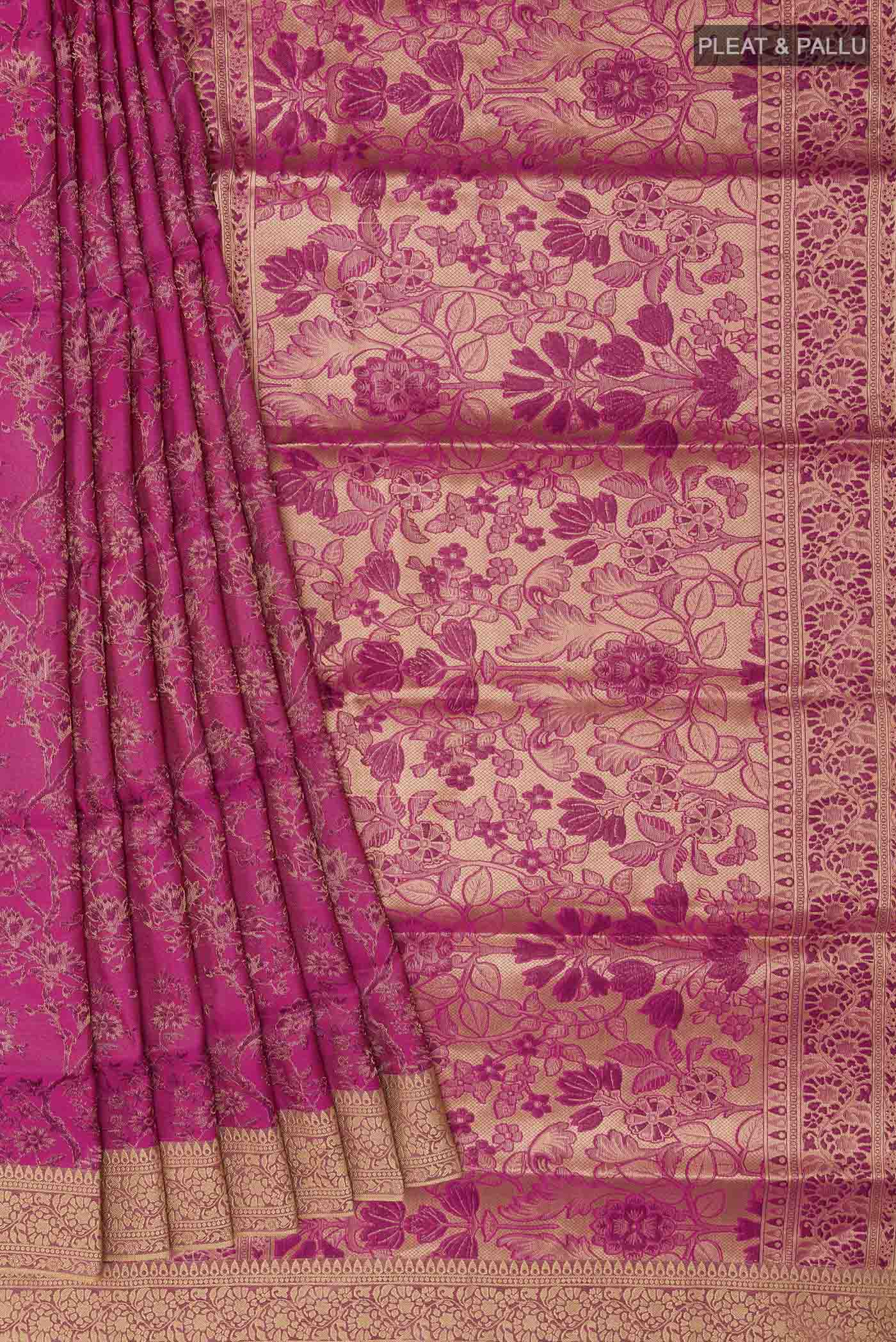 Pink Soft Silk Saree - Image 4