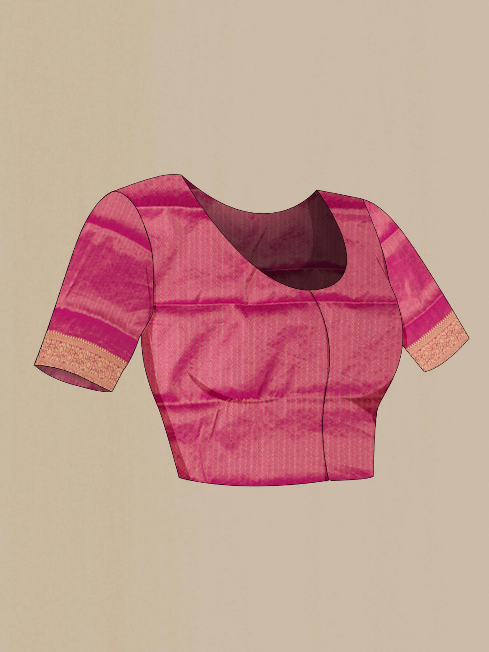 Pink Soft Silk Saree - Image 5