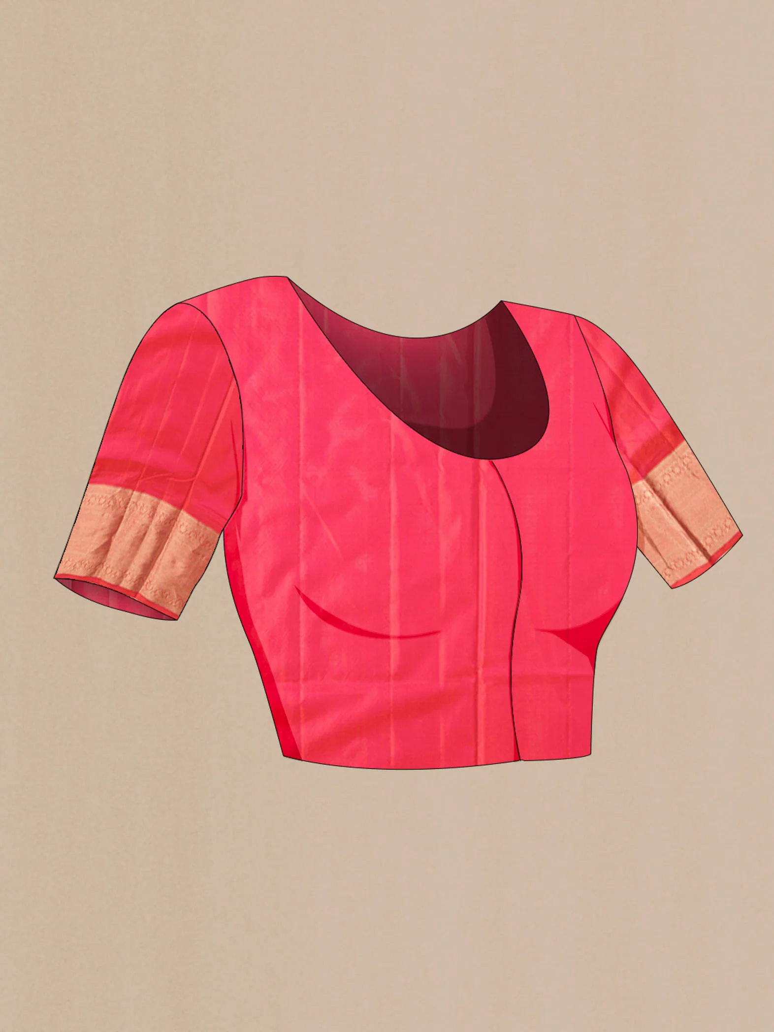 Pink Soft Silk Saree - Image 4