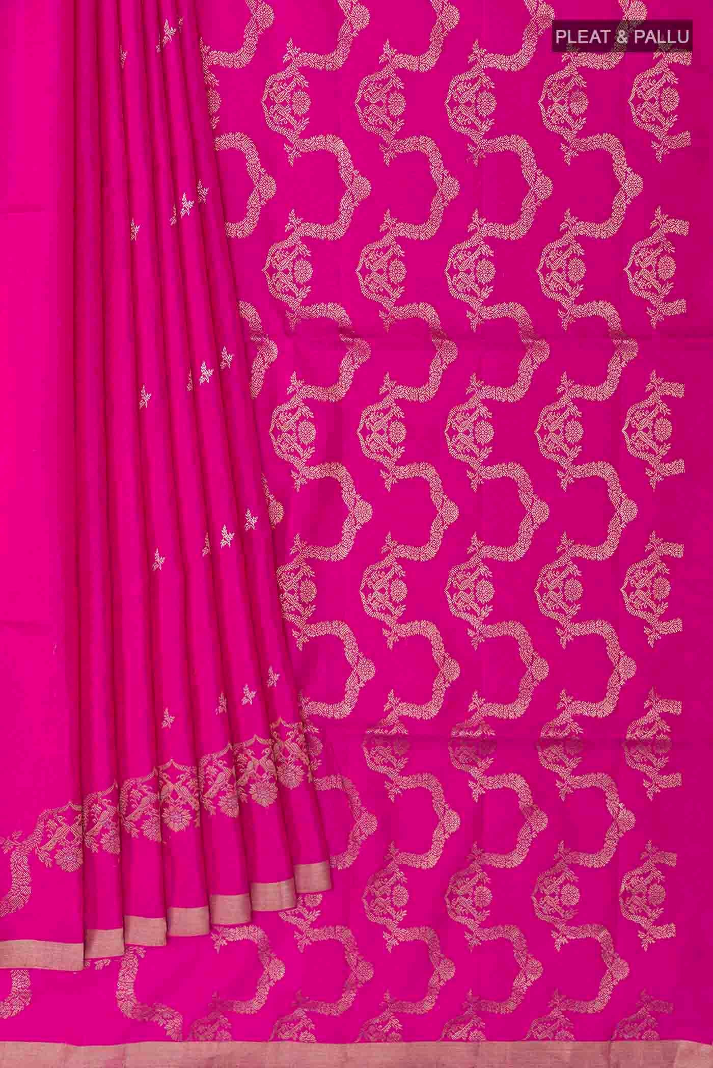 Pink Soft Silk Saree - Image 4