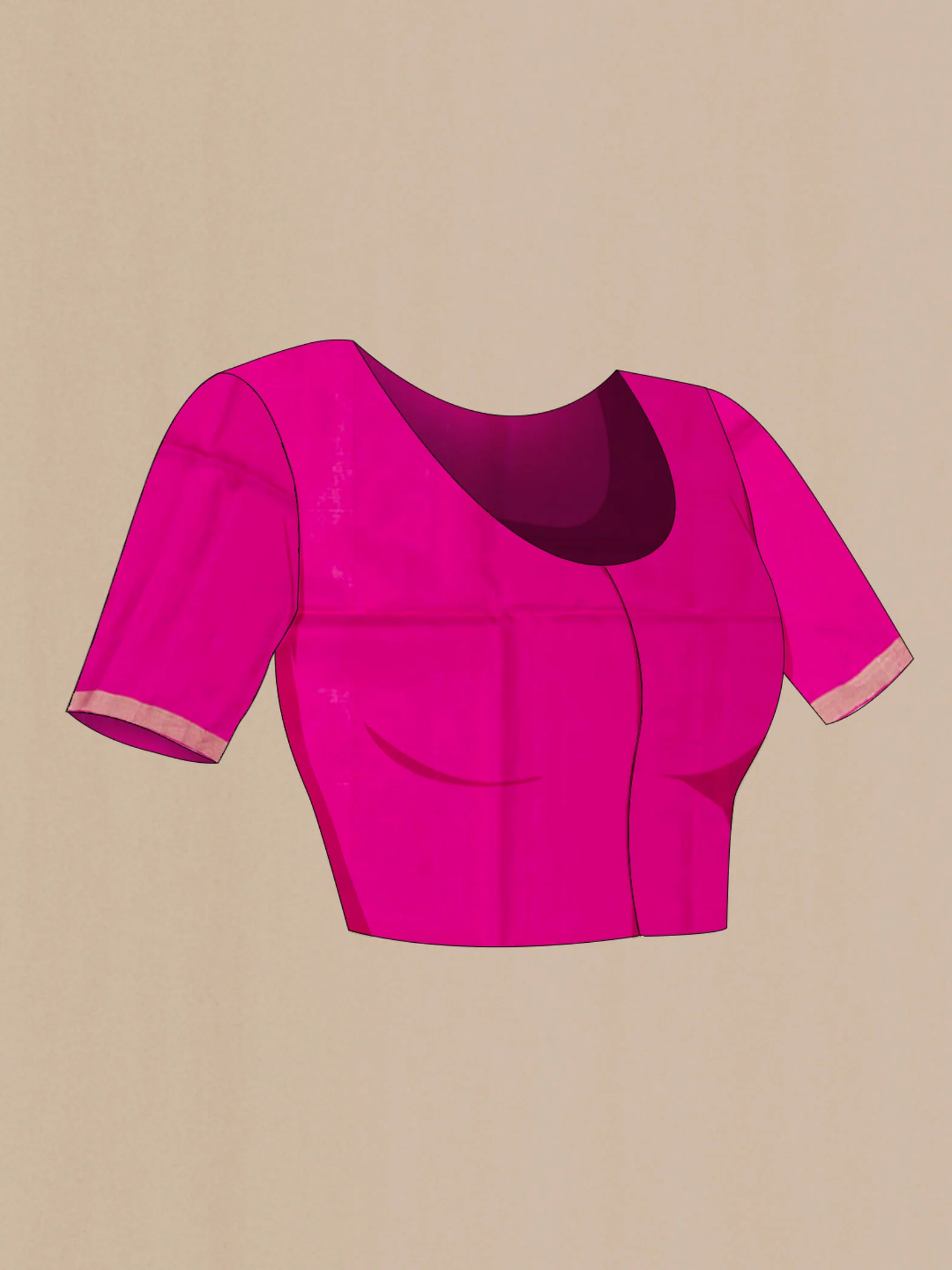 Pink Soft Silk Saree - Image 5