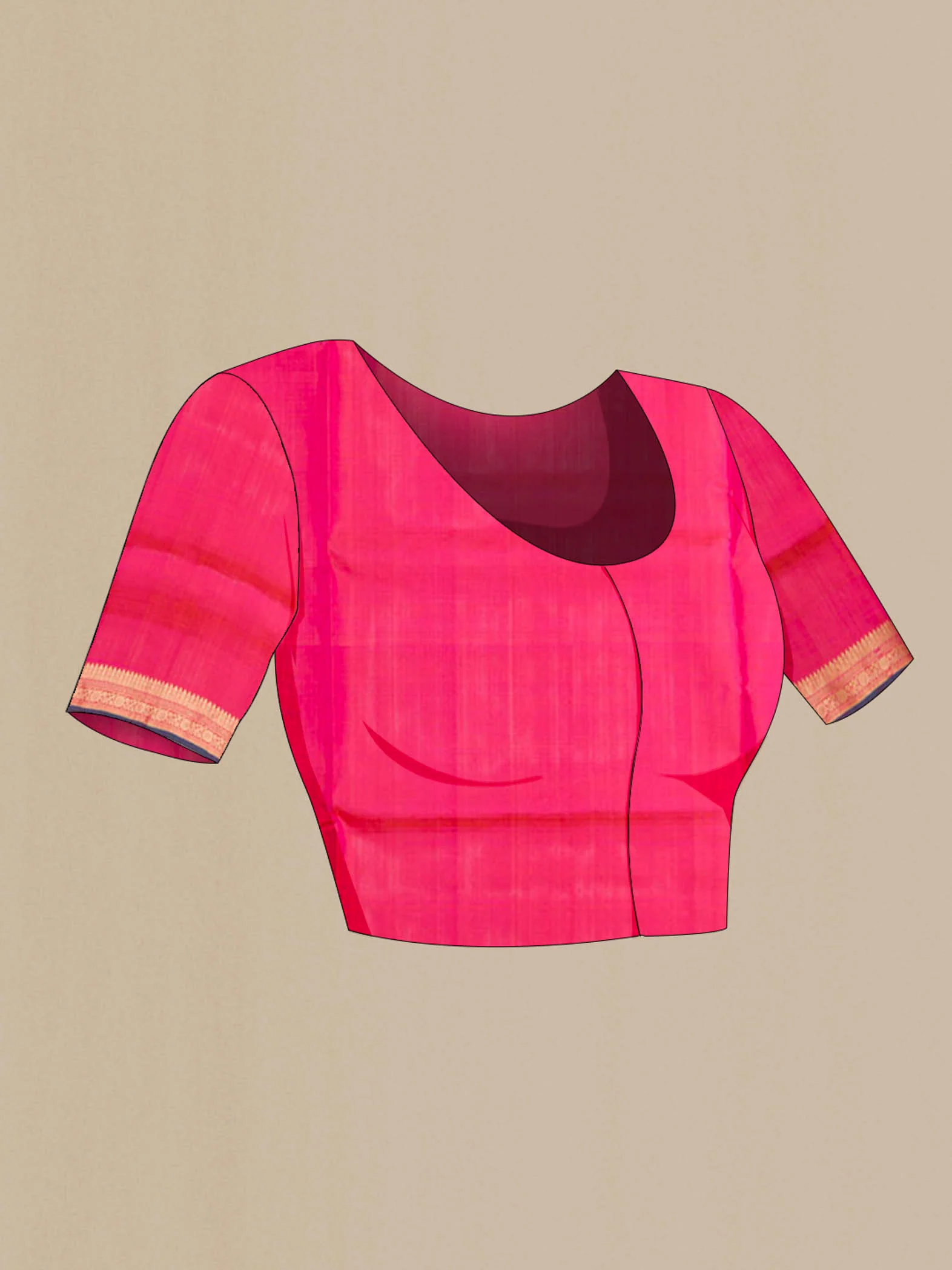 Pink Soft Silk Saree - Image 4