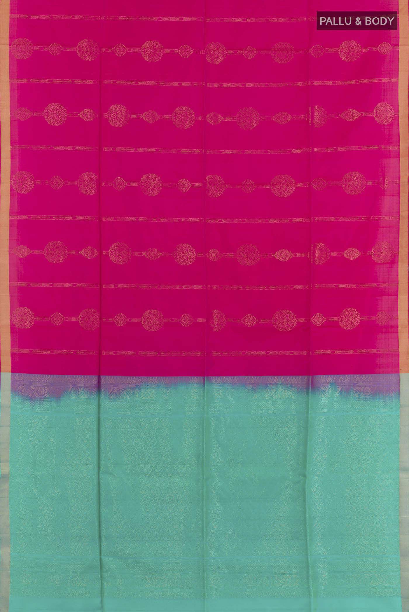 Pink Soft Silk Saree - Image 3
