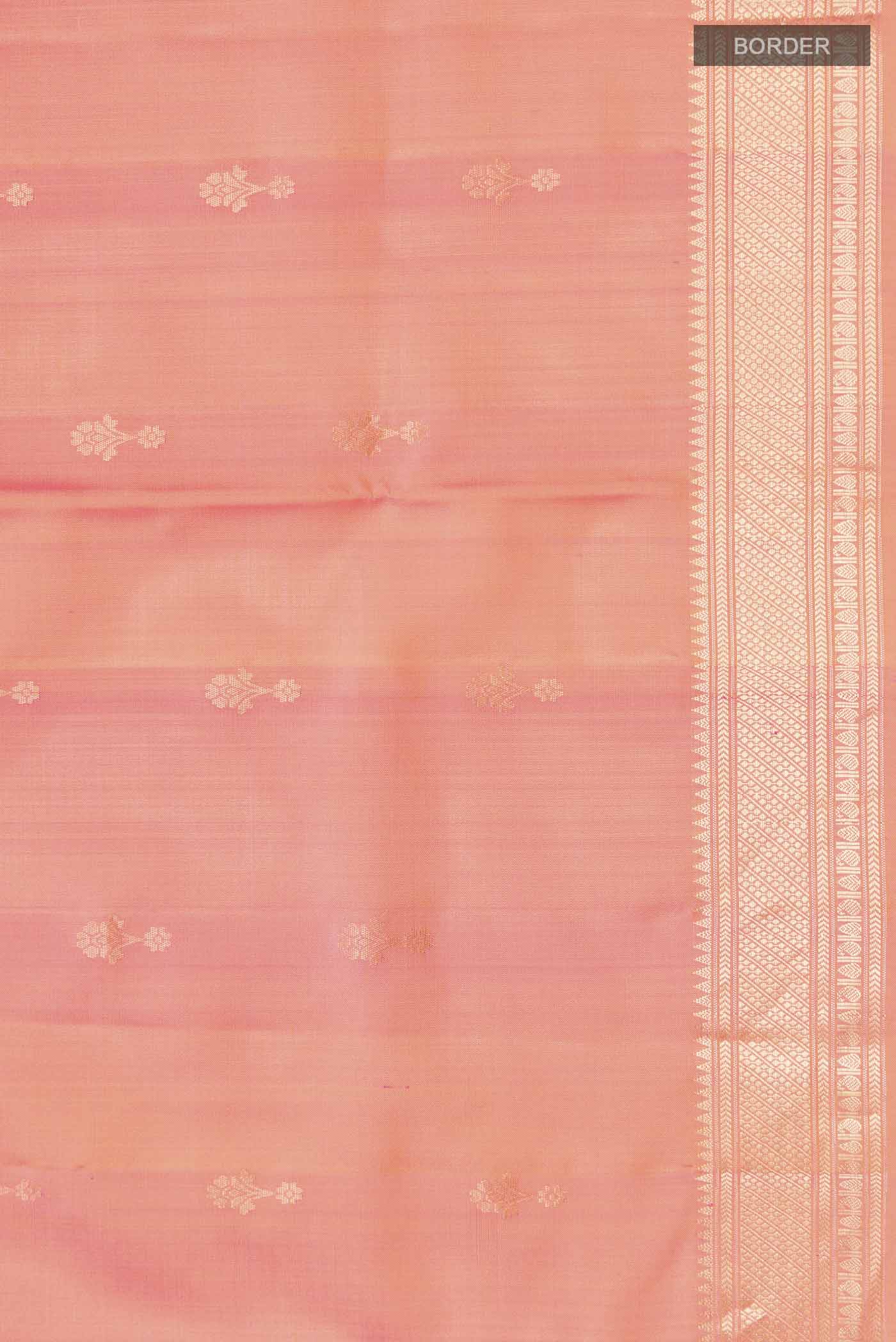 Pink with Orange Color Soft Silk Saree - Image 3