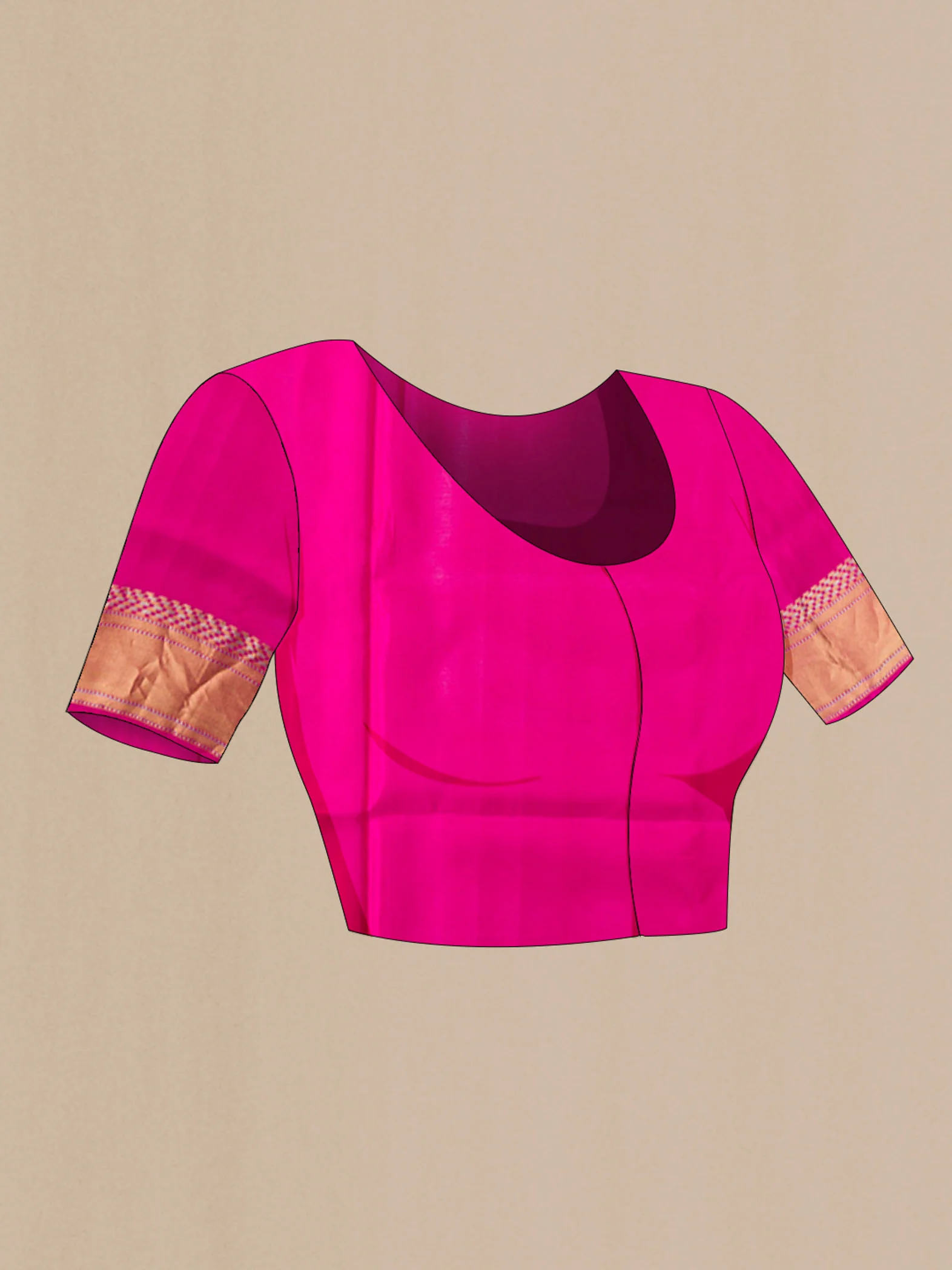 Pink Soft Silk Saree - Image 4