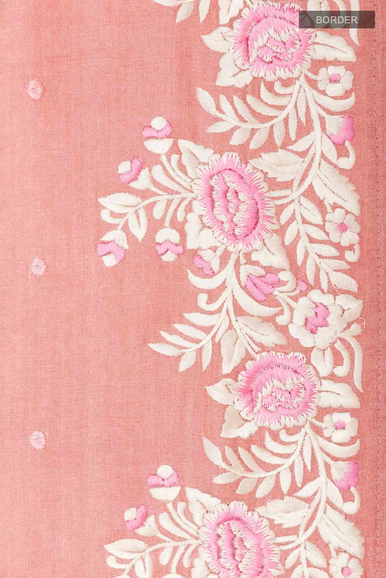 Pink Tussar Saree - Image 5