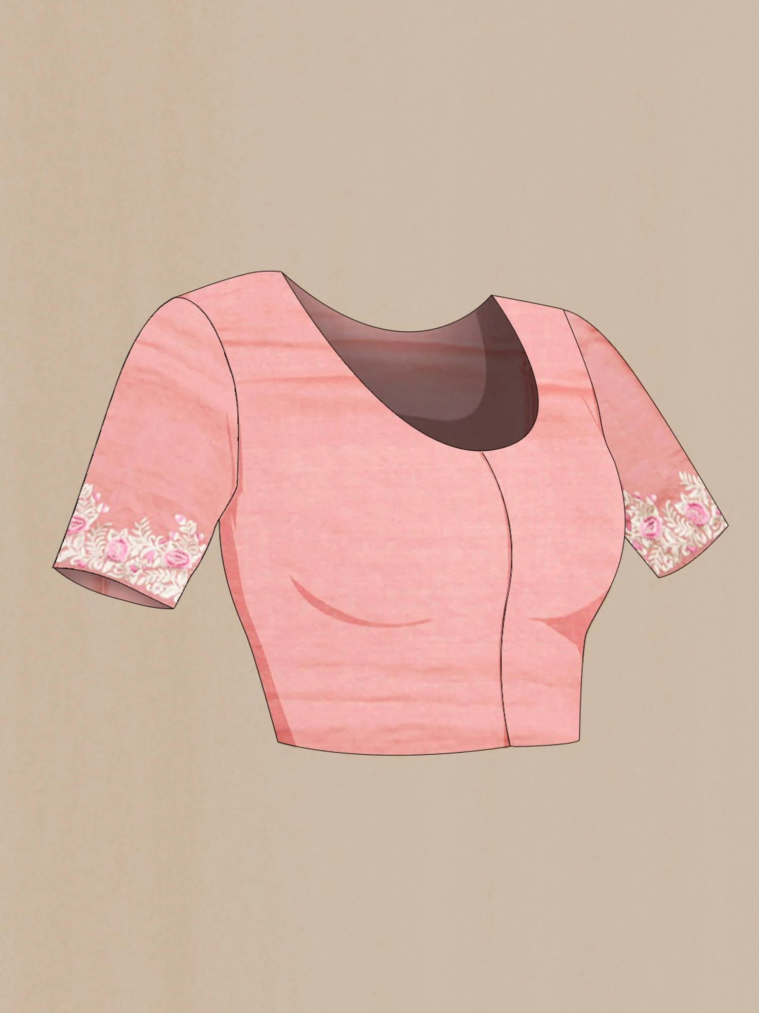 Pink Tussar Saree - Image 6