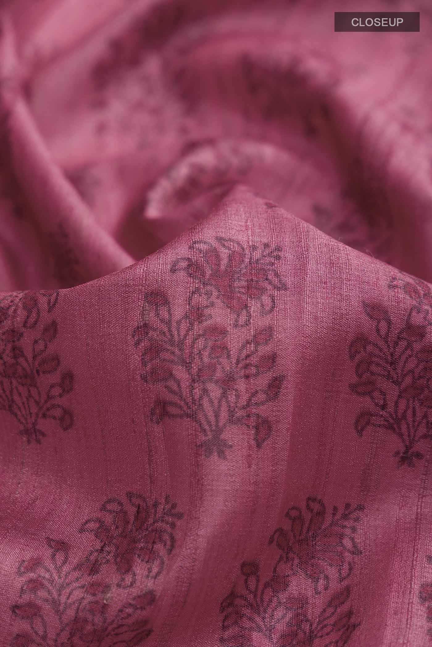 Pink Tussar Silk Saree - Image 2